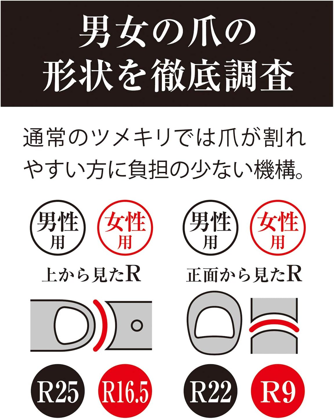 Kai KAI R Nail Clippers M Curved Blade with Stopper Case, Made in Japan KQ2041 image number 1