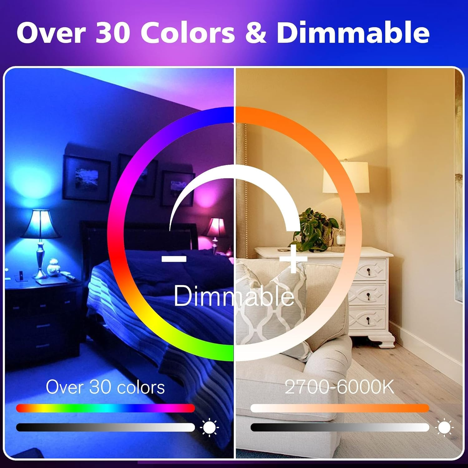 FTL RGB Colour Changing LED Bulb with Remote Control, B22 Bayonet Light Bulb 5W 40W Equivalent Dimmable, A50 Multicolour Light Bulb for Home Decoration Party Mood Lighting 6-Pack image number 5