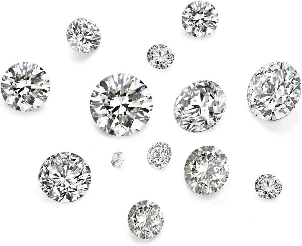 Crafans 50 Pieces Crystal Zirconia Cabochons Clear Faceted Diamond Cabochons Embellishment Loose CZ Rhinestones 5 Sizes Crystal Diamonds Bulk Pack for DIY Nail Decoration Art Earrings, Glass image number 4