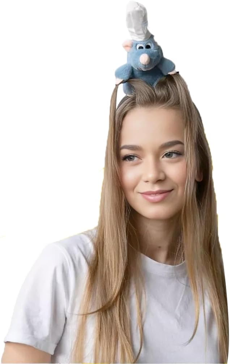 1 PCS Remy Headband, Mouse Plush Cute Mouse Stuffed Animal Headwear Cartoon Costume Props Funny Gifts for Girls Boys