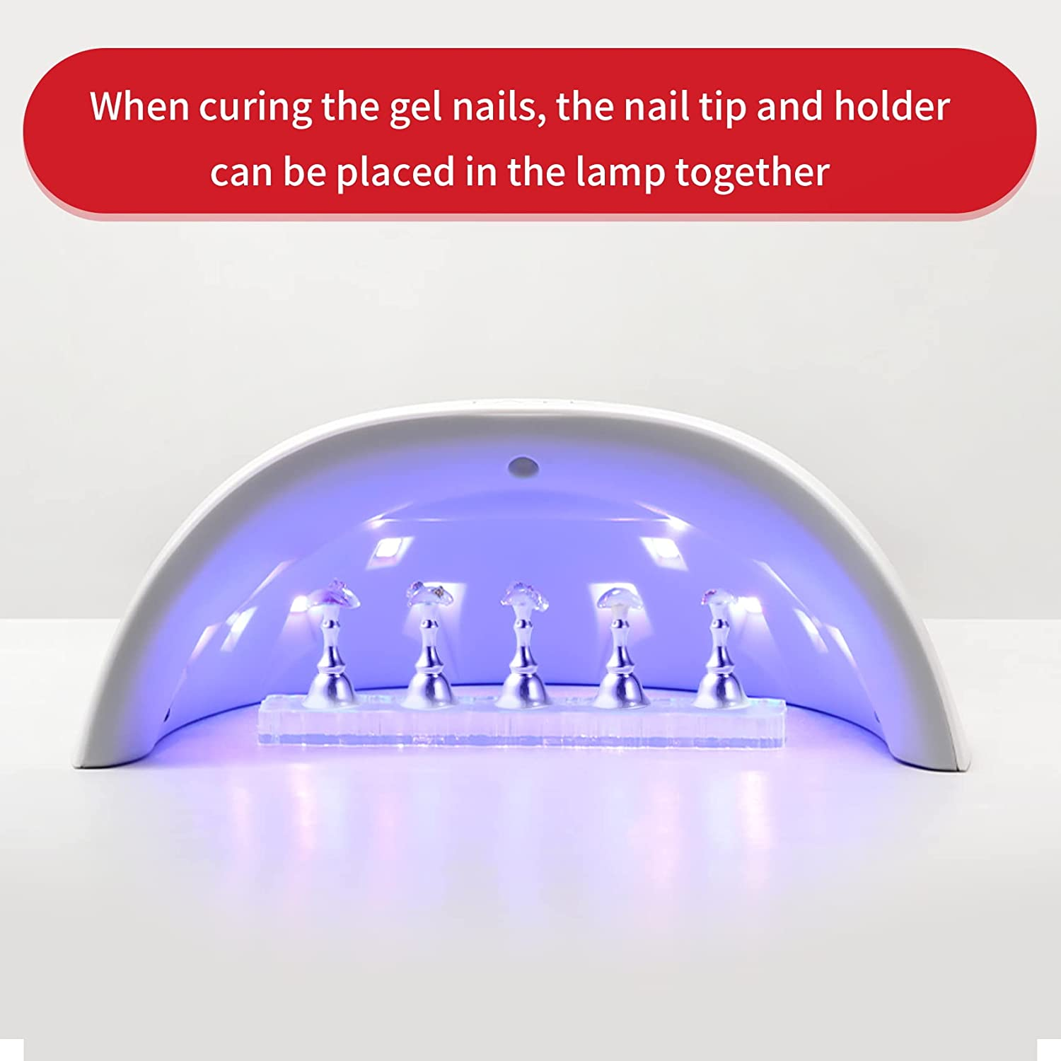 Annhua Nail Stand Acrylic Nail Design Practice Stands Magnetic Nails Holders, Nail Tip Holder for Nail Art Training Fingernail Display Stands Press on Nail Holder for Painting Nails- Silver image number 1