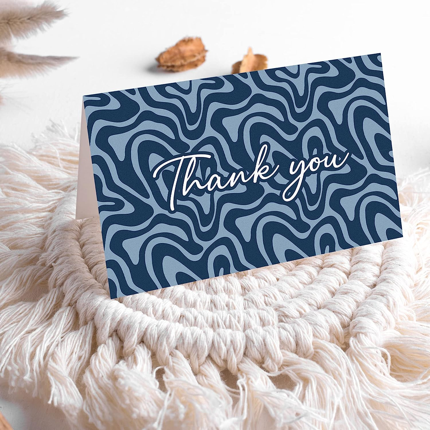 Elegant Blue Thank You Cards - Bulk Set of 96 with Self-Seal Envelopes and 104 Stickers - Perfect for Weddings, Business, Graduation, Baby Shower and More - 8 Unique Designs to Show Your Appreciation image number 6