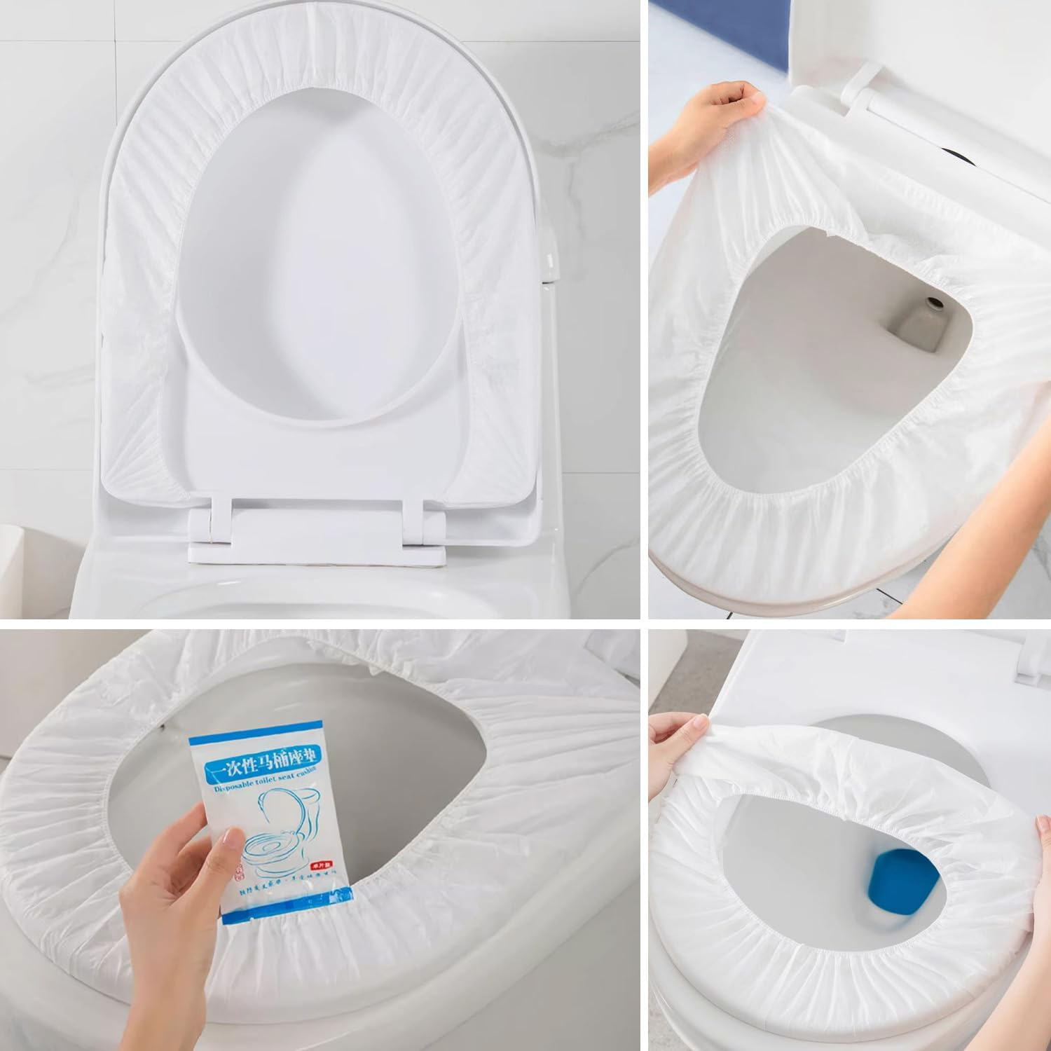 WALWAL 10 Pack Disposable Toilet Seat Covers, Individually Packaged Travel Hygiene Products, Waterproof and Anti-Slip Design for Public Restrooms, Hotels, Potty Training, & On-The-Go Hygiene image number 3