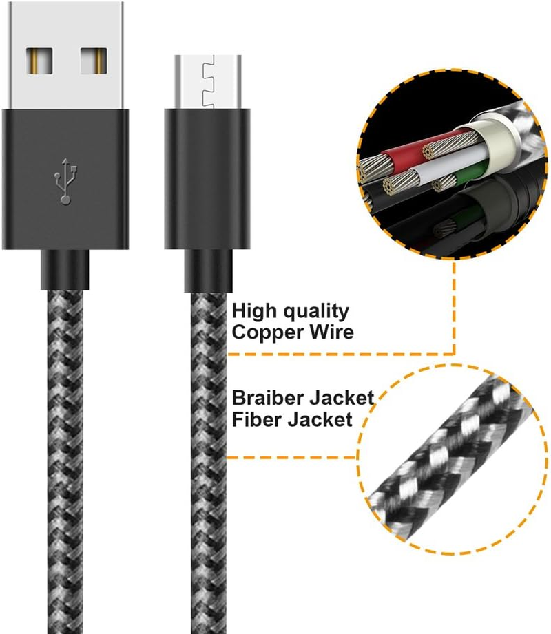 G GOPALA Micro USB Cable Android Charger [6-Pack 5Ft] Nylon Braided Fast Sync&Charging Cord for Android, Samsung, Nexus, LG, HTC, Nokia, Sony, and More image number 3