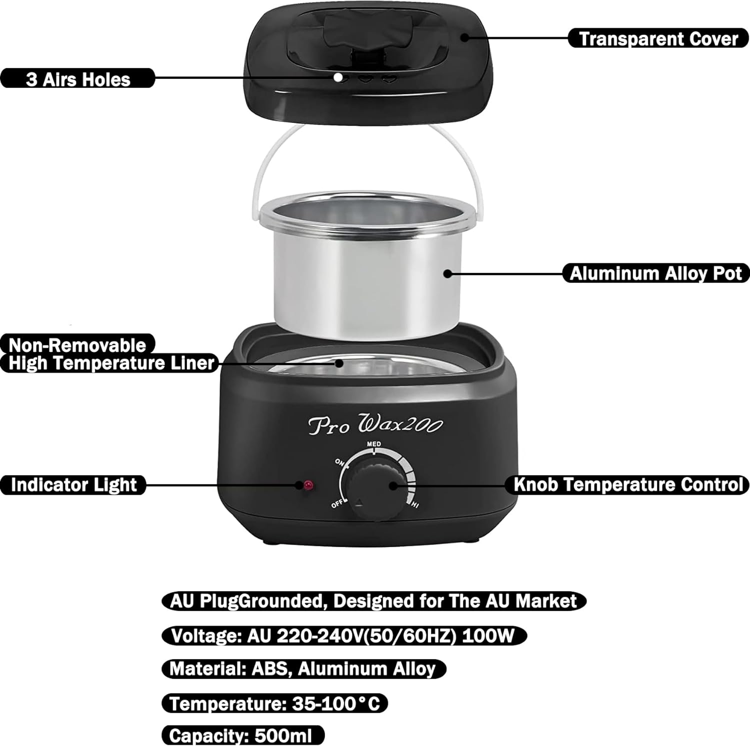 Wax Melter for Candle Making,Candle Melting Pot,Wax Melt Pot,Candle Wax Melter,Wax Melting,Multifunctional Wax Melting Tool with Adjustable Knob image number 2