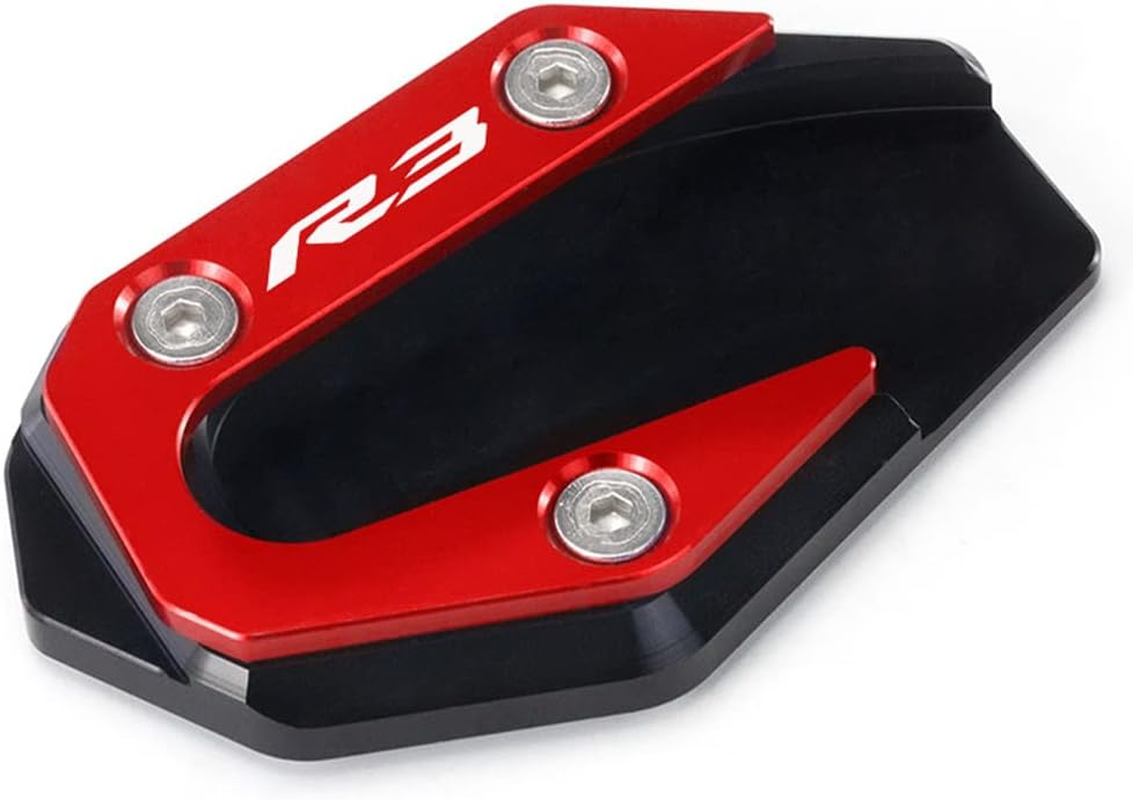 ESPEEDMTC for YAMAHA YZF-R3 2015-2020 Modified Side Stand Enlarger Plate Kickstand CNC Aluminum Alloy Enlarge Extension Accessories (Black) image number 3