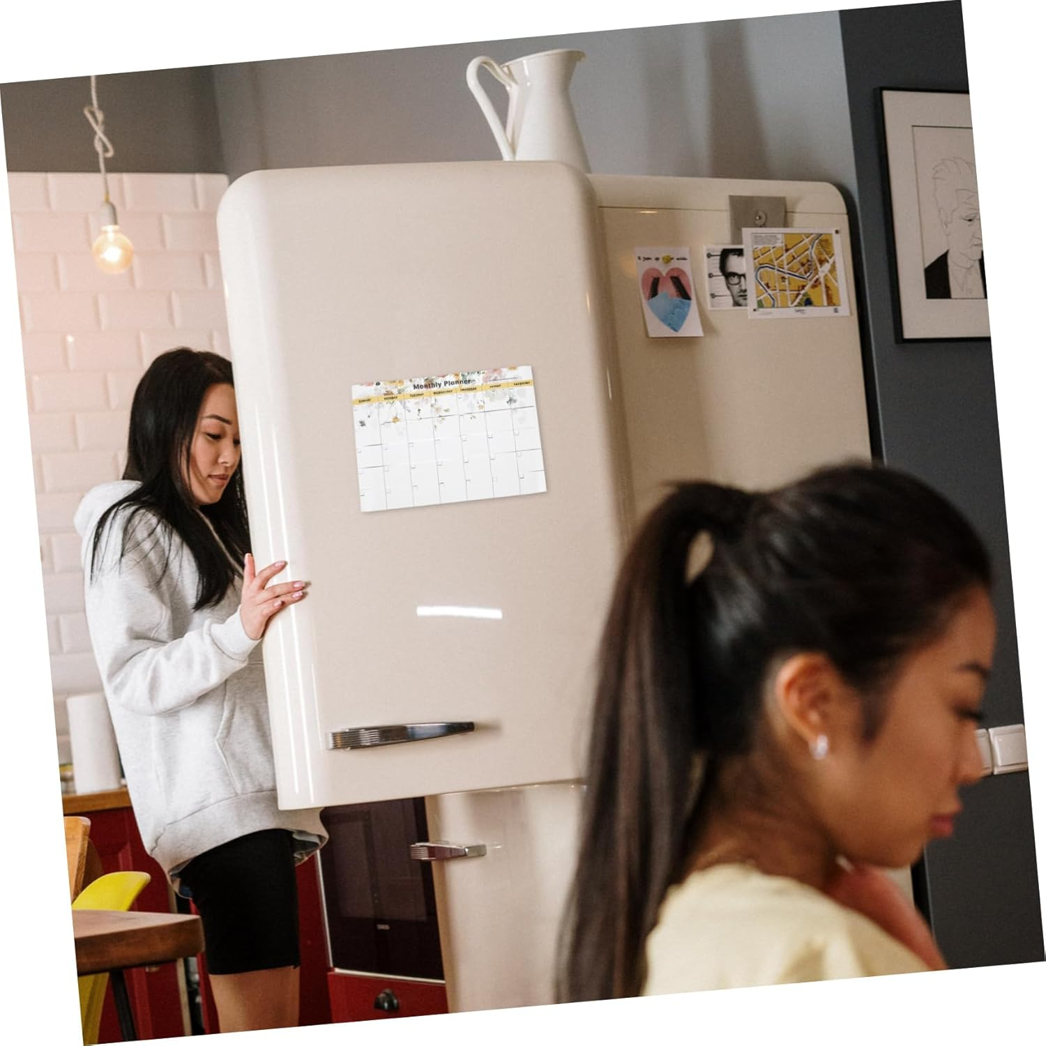 Tofficu Magnetic Dry Erase Calendar Planner for Fridge Monthly Weekly Schedule Board Easy to Clean Reusable Magnetic Message Board for Home Office Organization image number 3