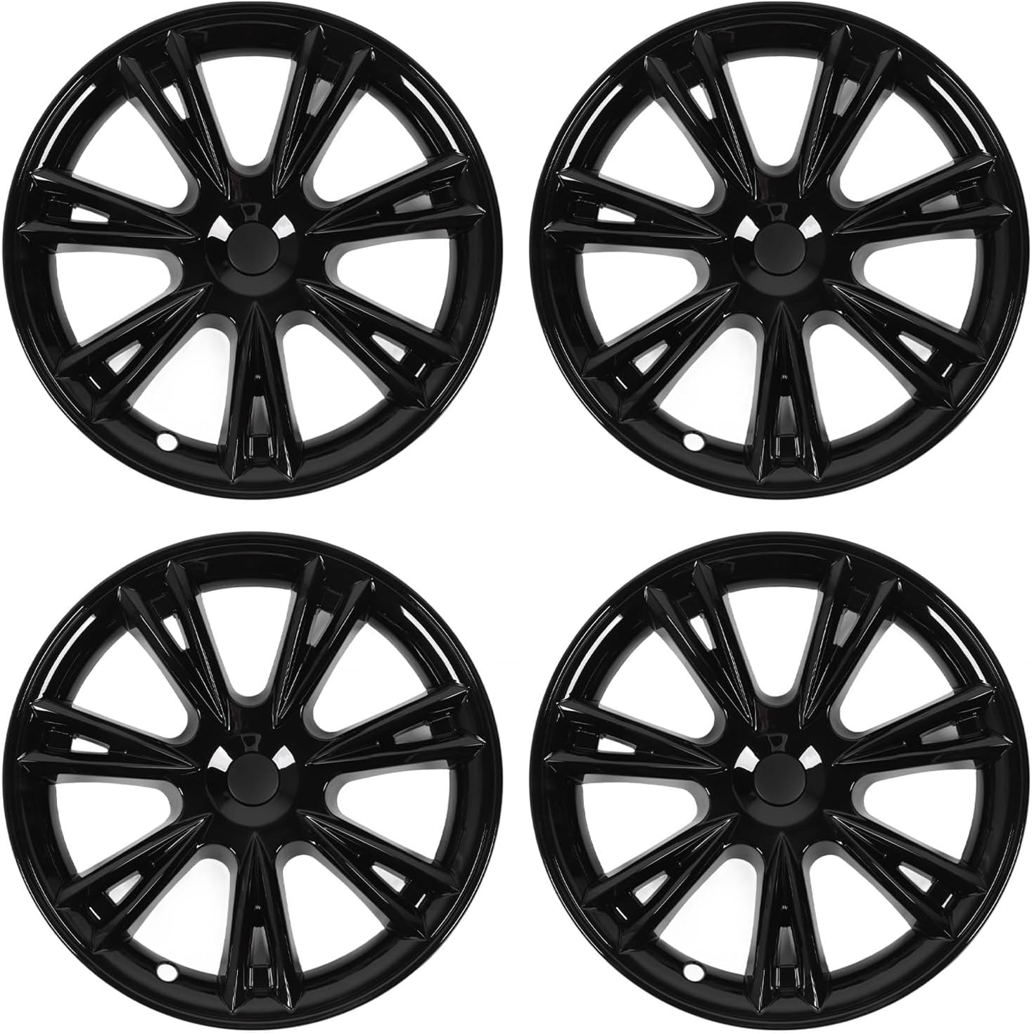 Wheel Cover Hubcaps for Tesla Model Y 2021‑2023, 19 Inch Hub Cap Replacement ABS Cover Set of 4, Sports Style Reduce Wind Wheel Rim Protector Cover (Glossy Black) image number 2