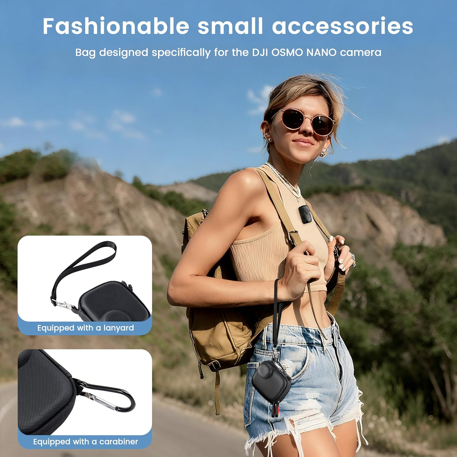 STARTRC PHOTO Osmo Nano Camera Case, Portable Storage Bag for DJI Osmo Nano Lens Protective Case, Hard Travel Bag with Wrist Strap for DJI Osmo Nano Accessories image number 4