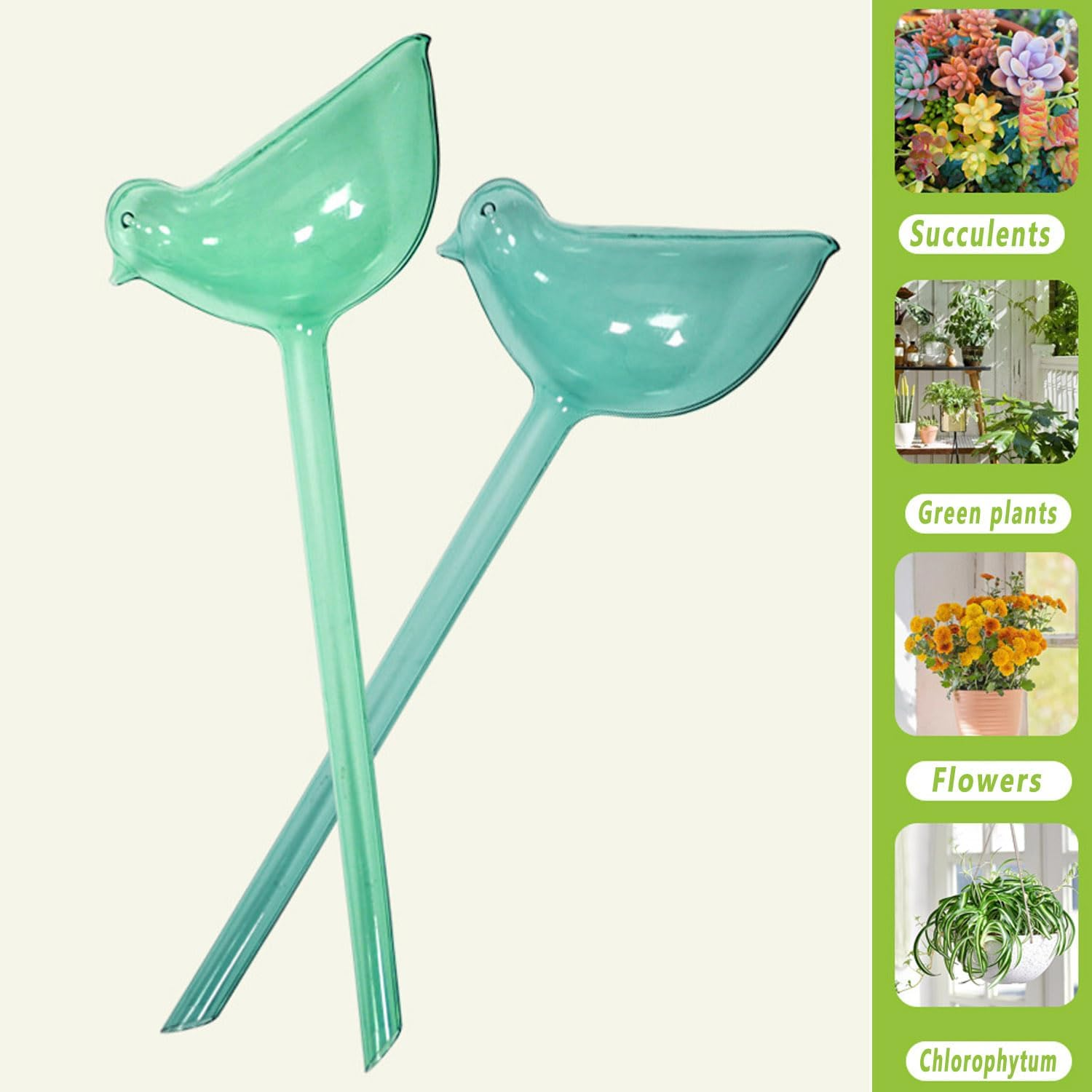 Plant Watering Globes, 4 Colors Bird Shaped Watering Bulbs for Outdoor and Indoor Plants, Clear Plant Watering Bulbs Self Watering Planter Insert image number 6