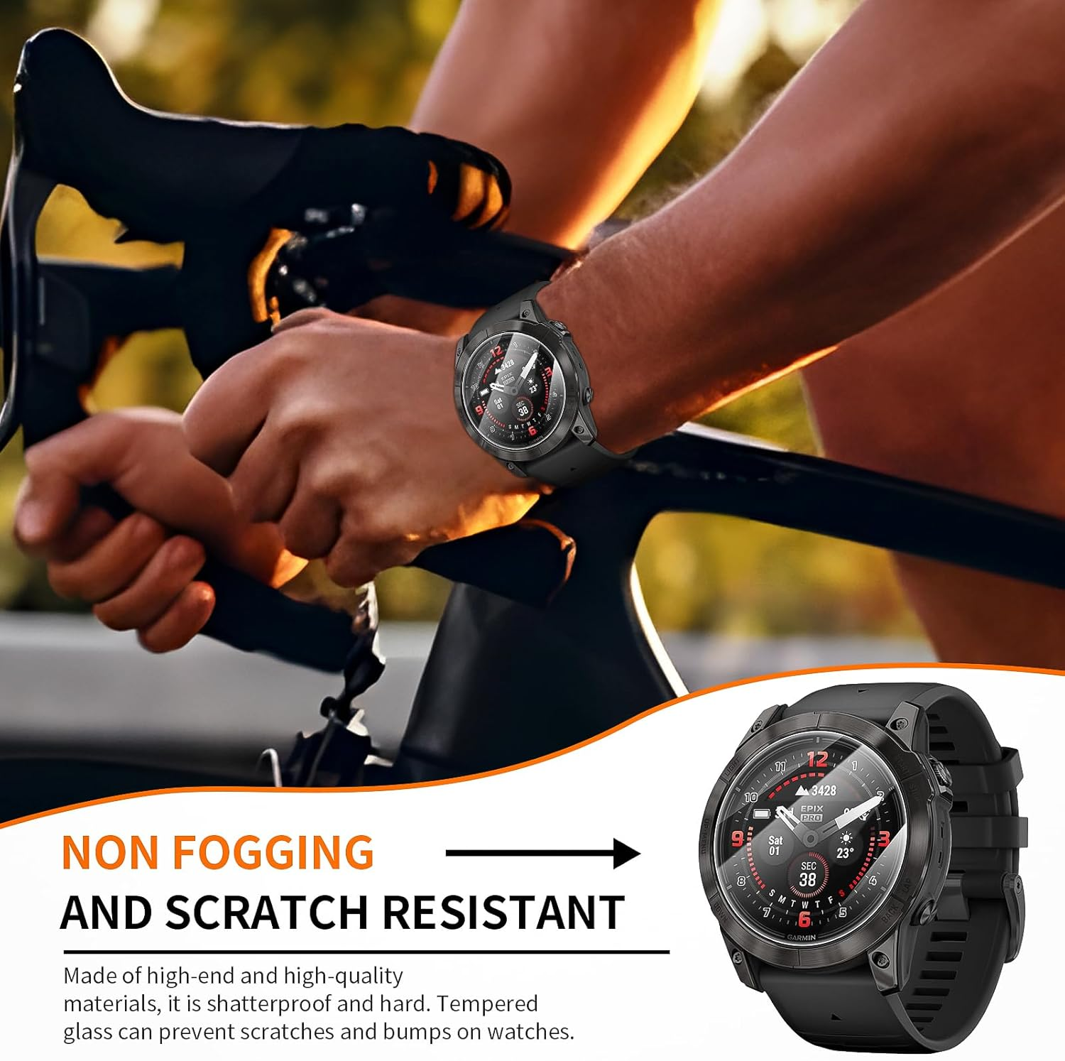 Diruite Pack of 4 Screen Protectors for Garmin Epix Pro Gen 2 51 Mm Screen Protector, Anti-Scratch HD Tempered Glass Protection Glass Screen Protector image number 4