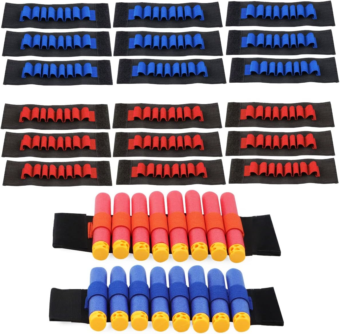 Compatible with Nerf Guns Darts - 20 PCS Party Supplies Toy Gun Accessories Wrist Ammo Holders EVA Soft Bullets Gun Wrist Belt Band Strap Compatible with Nerf N-Strike Elite Series Blasters (No Darts) image number 3