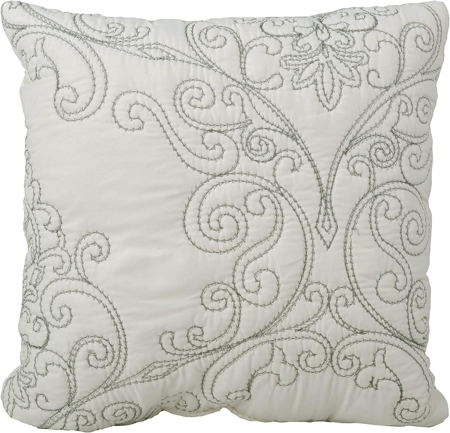 Serenta Damask 4 Piece Bedspread Set, King, Antique White image number 4