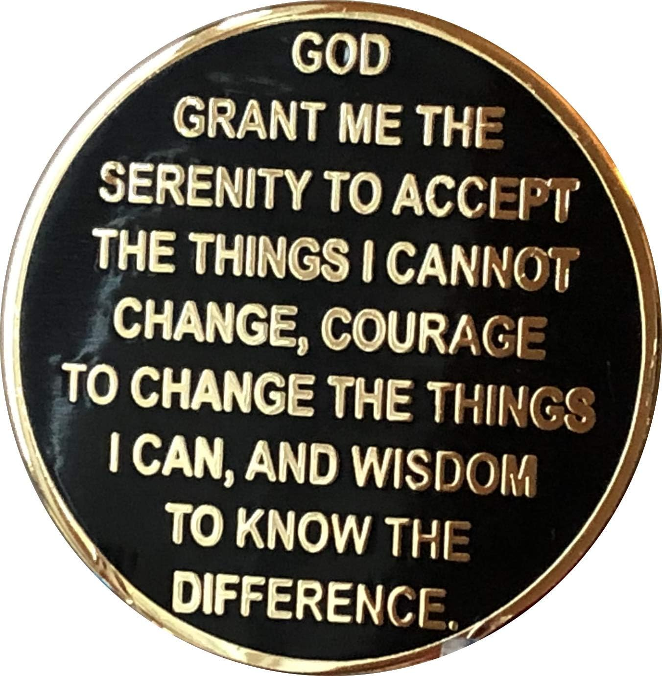 18 Month AA Medallion Elegant Black Gold and Silver Plated Chip image number 1