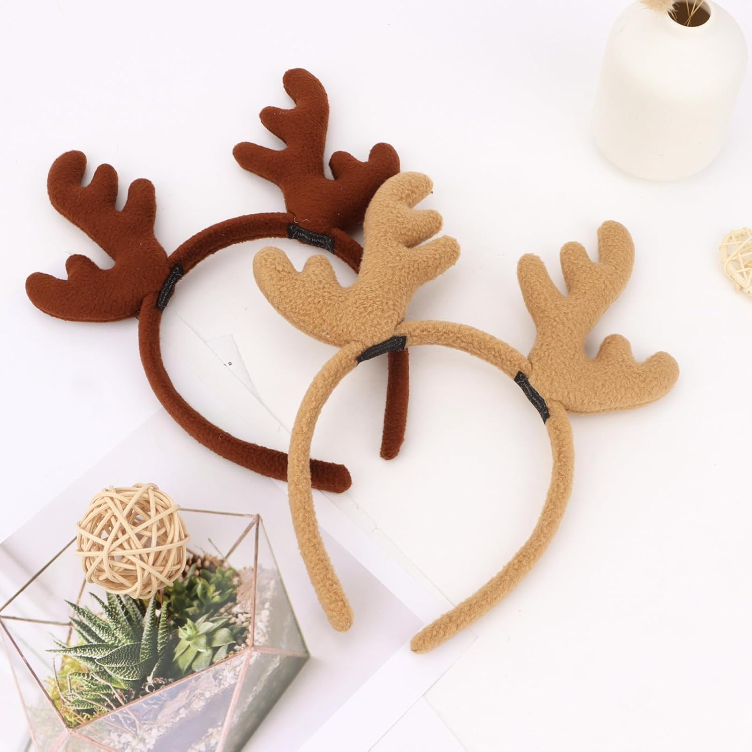 Srotmirw Antlers Headband，2 Pcs Halloween Headbands for Women Man for Halloween Hair Accessories image number 1