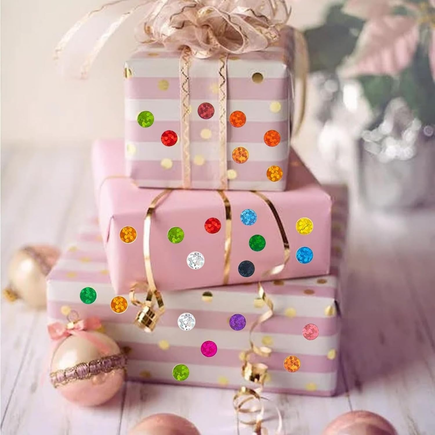 1540 Pcs Dot Stickers,Sparkle Coloured Circle Sticker,10 Mm Sticker Dots,Coloured Shape Stickers(20Sheet, 11 Colors) image number 1