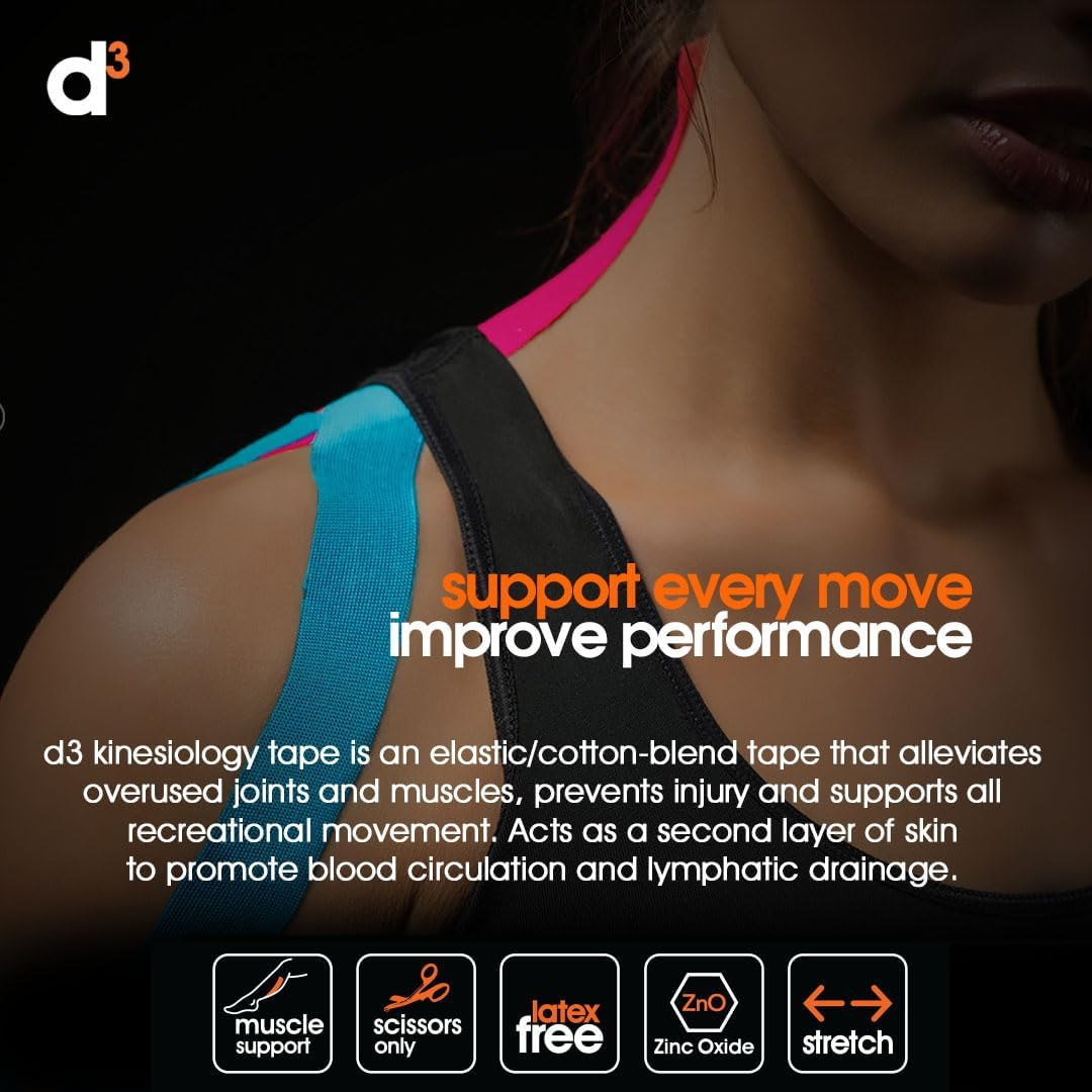 D3 K35 Extra Long Kinesiology Tape Roll 50Mm X 35M Latex-Free Hypoallergenic Joint Muscle Sports Physio Medical Injury Support (Lime) image number 2