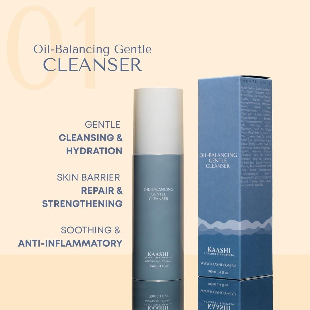 KAASHI Essentials Skincare Bundle &ndash; 4-Step Facial Kit with Cleanser, Brightening Serum, Retinol Night Treatment & Hydrating Moisturiser &ndash; Anti-Ageing, Acne Control, Glowing Skin Care Routine