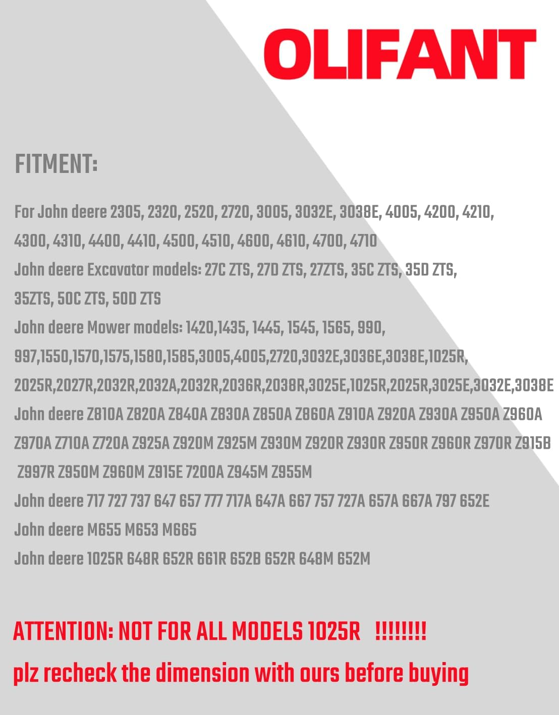 2X Air Filter Kits for John Deere M131802 M131803 Inner Outer Air Filter for 1025R(NOT ALL MODELS)2025R 2032R 3005 4005 4200 4210 4300 Olifant image number 2