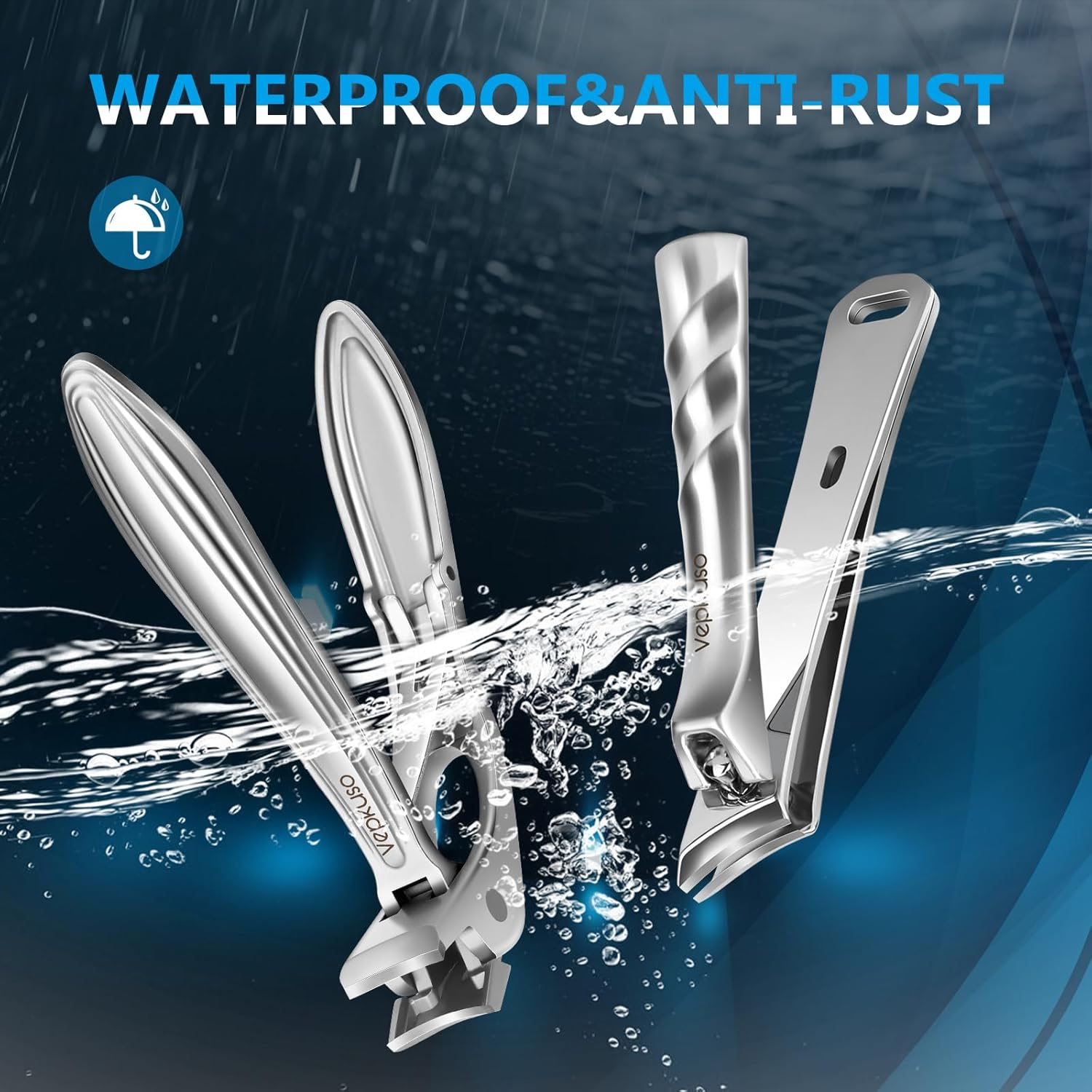 Vepkuso Nail Clippers&Toenail Clippers for Thick Nails for Seniors | Toe Nail Clippers Set for Ingrown Nails for Men | Manicure Kit &Nail Cutter for Women (Sliver(Ac)) image number 4