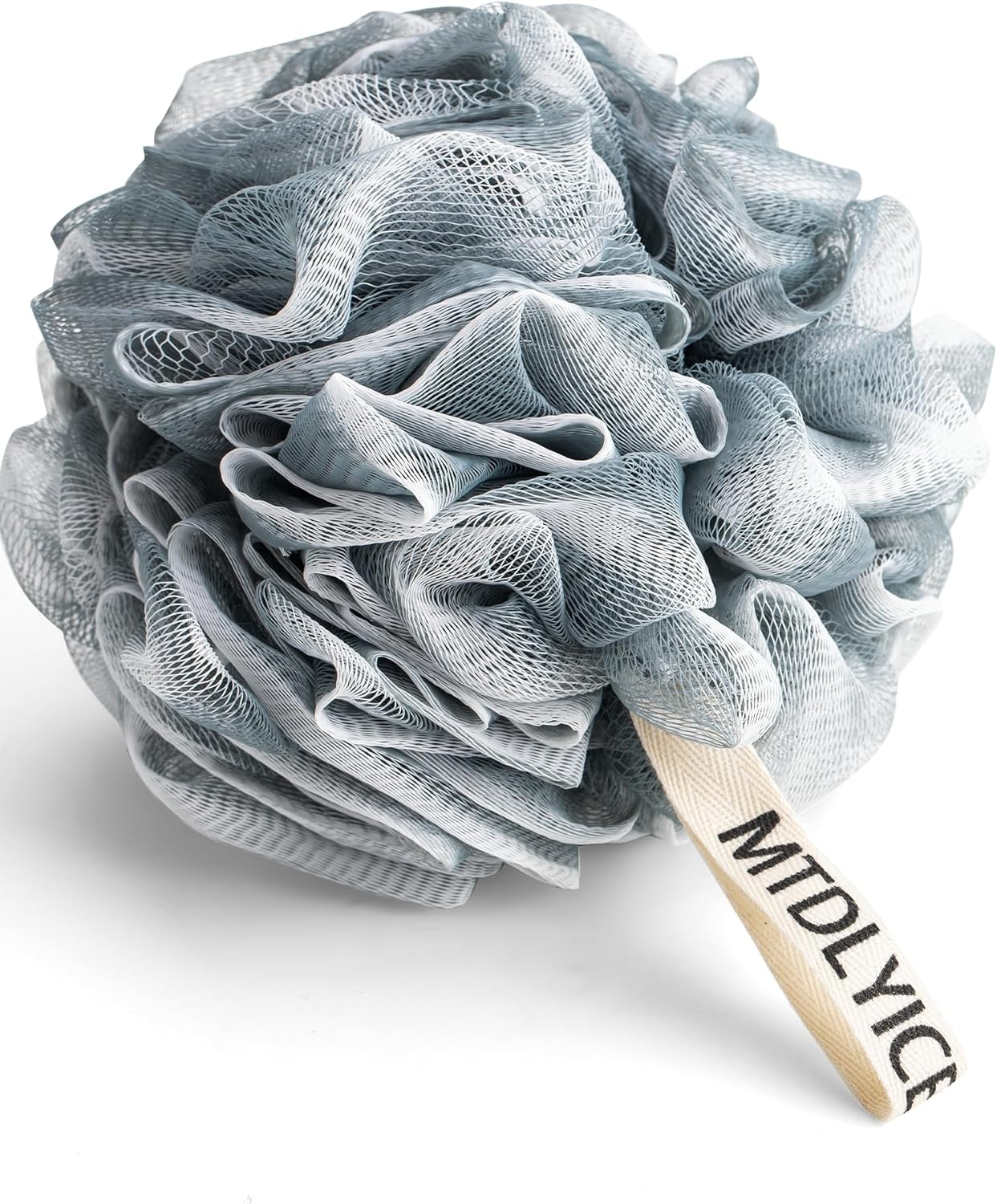 MTDLYICE XXL Large Loofah 100G 4 Pack, Soft Mesh Shower Loofah for Men, Body Scrub, Blue Gray image number 2