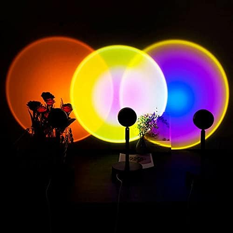 Romantic Sunset Projection Lamp LED Floor Rainbow Night Light Home Living Decor (Rainbow) image number 5