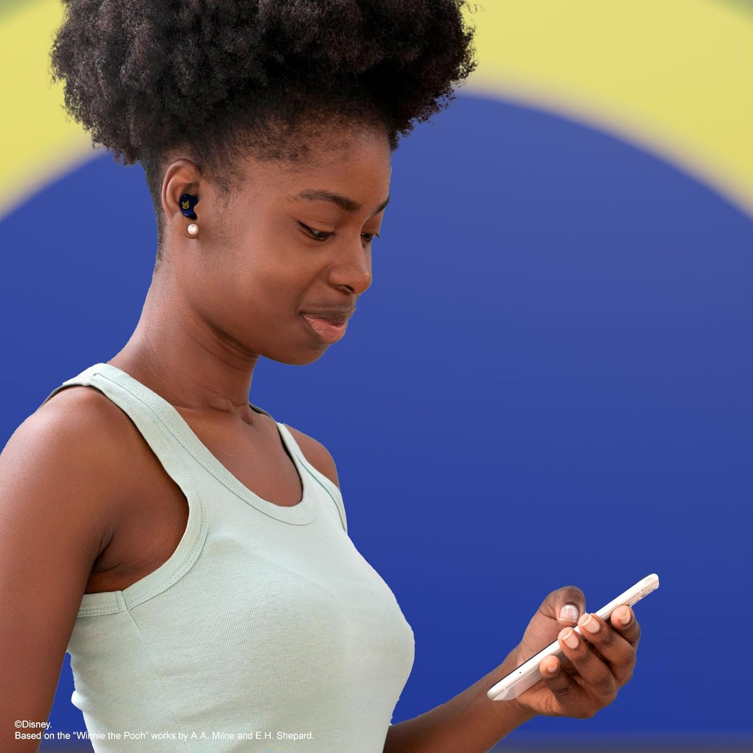 IJOY Disney Winnie the Pooh Bluetooth 5.0 Wireless In-Ear Headphones with Built-In Mic, up to 30 Hrs Playtime, Honey Drip Color, Officially Licensed Disney Merchandise image number 4