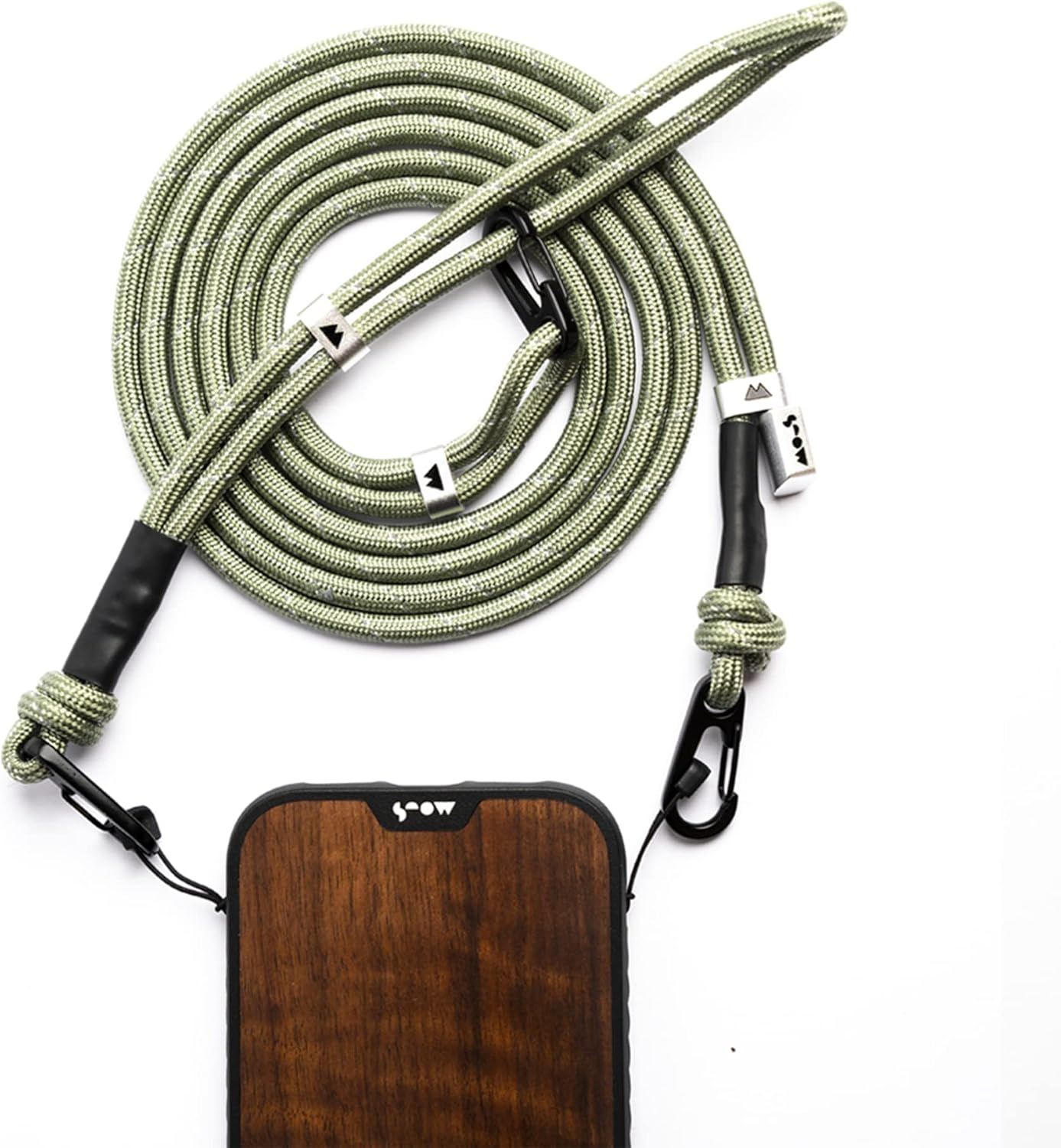 Mous &ndash; Phone Lanyard Crossbody with Detachable Wrist Strap &ndash; Black/Purple/Sage Green - PARENT, Black