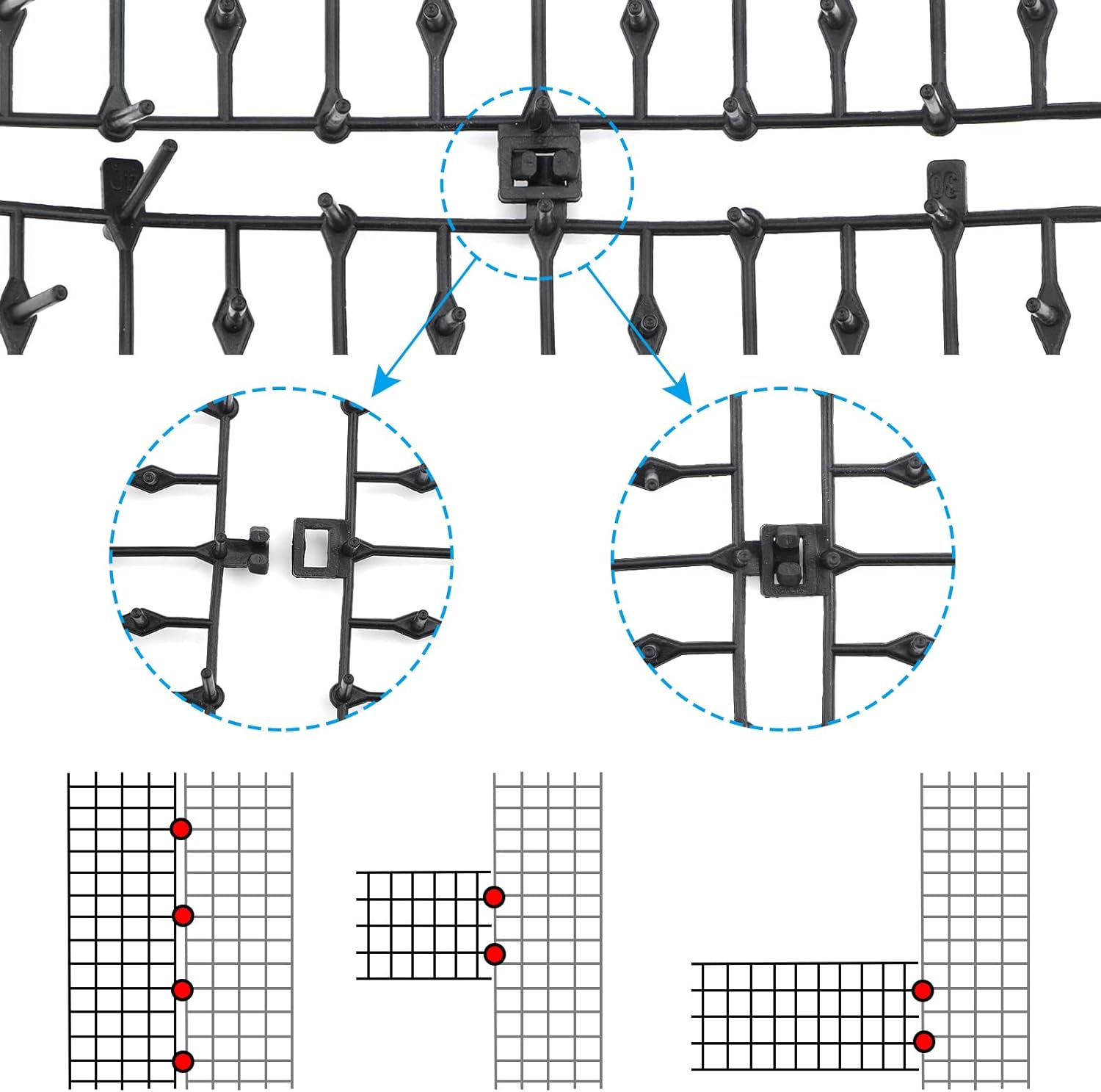 Cat Scat Mat with Spikes 200 * 28 Cm Cat Repellent Mat with Spikes Pet Deterrent Net anti Cat Mat Gardening Plastic Cat Scat Mat with 8 U-Shaped Pegs for Wild Animal Outdoor Garden Plants image number 1