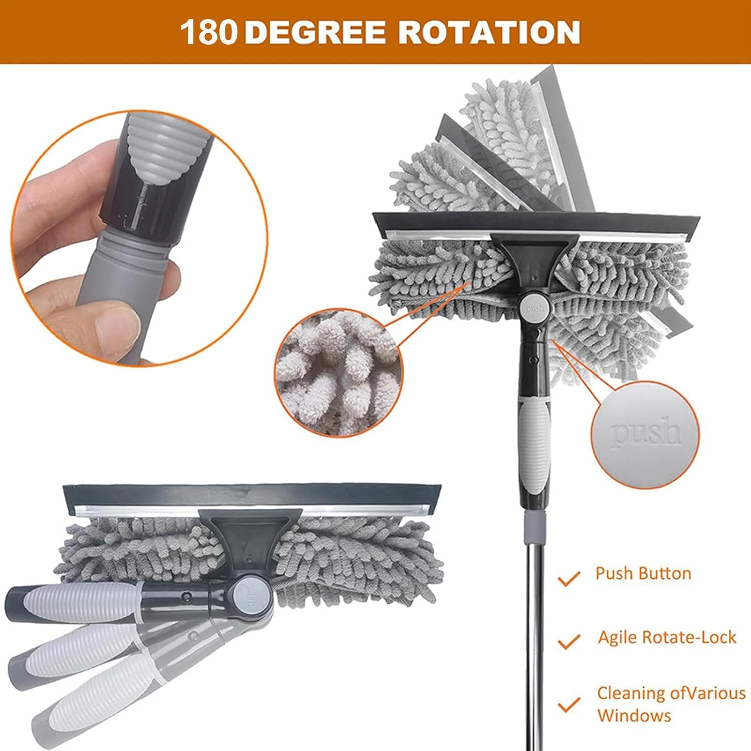 Extendable Duster Kit Telescopic Ceiling Duster with Multi-Function Attachments Ergonomic Adjustable Pole for Easy Dusting up to 6M Home Cleaning Tool for Hard-To-Reach Ceilings & image number 6