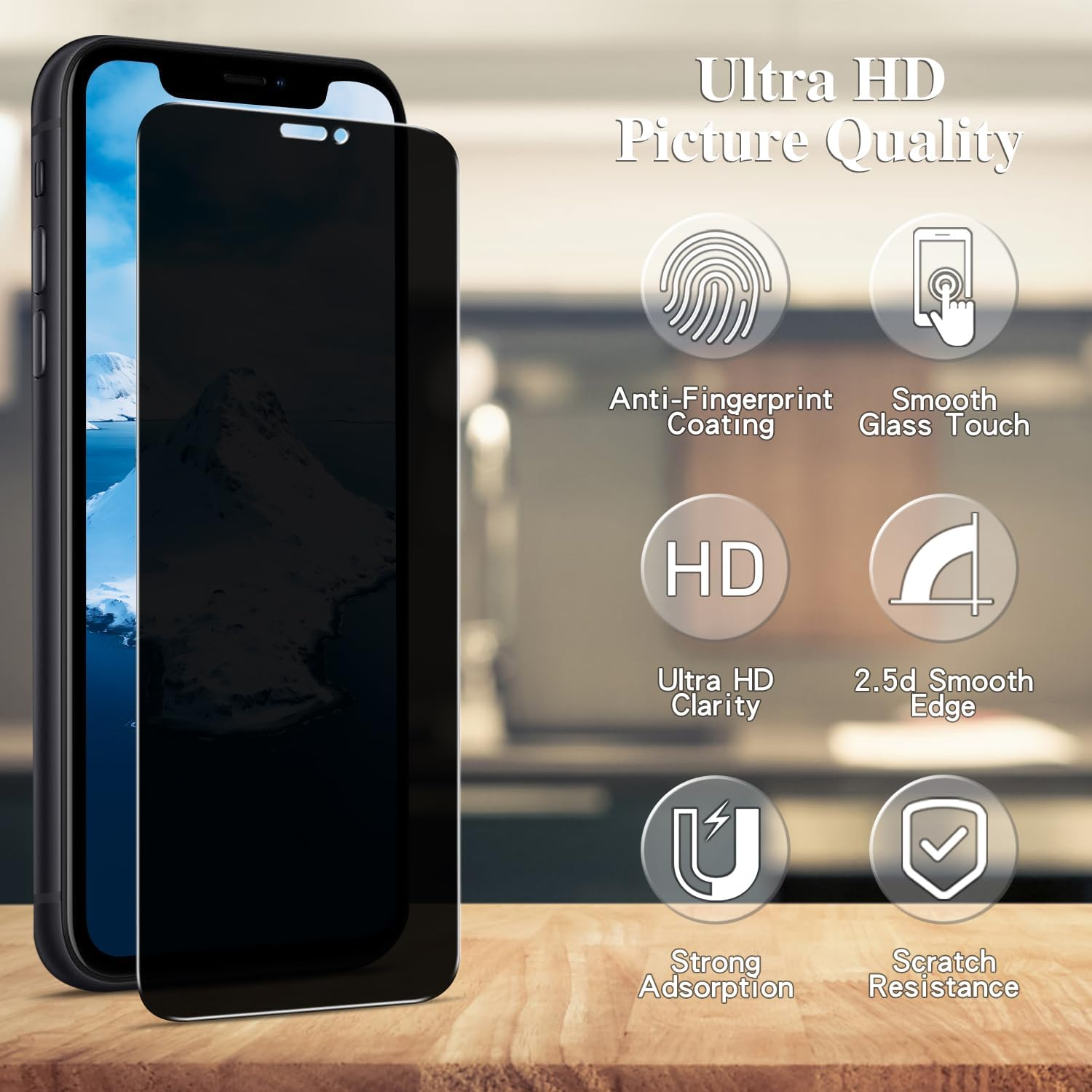 Pokolan 3 Pack Privacy Screen Protector for Iphone 11, XR, anti Spy Tempered Glass, 9H Hardness, Case Friendly, anti Scratch, Bubble Free, Easy to Install