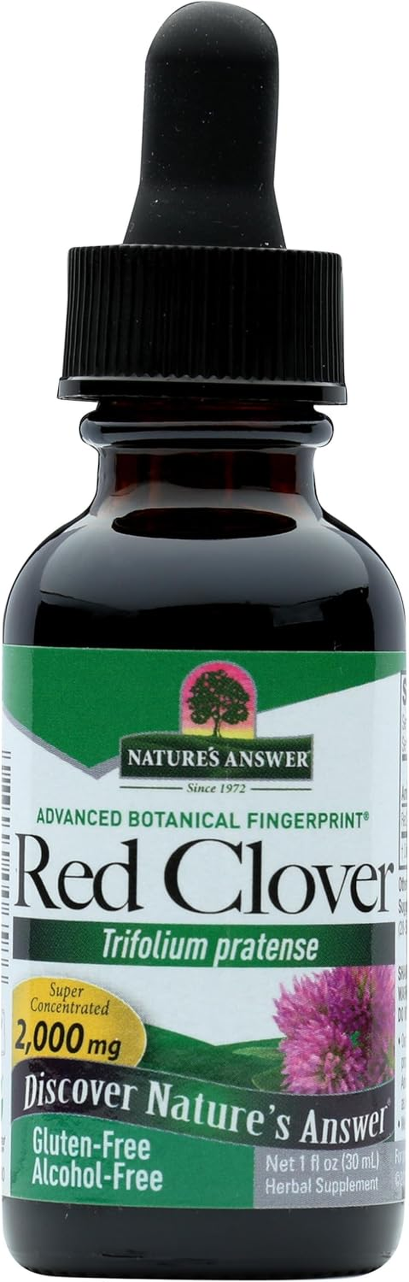 Nature'S Answer Red Clover 2000 Mg, 1-Fluid Oz - Alcohol-Free Extract Supplement - Natural Mood Support - Hormone Balance for Women - Menopausal Support image number 2