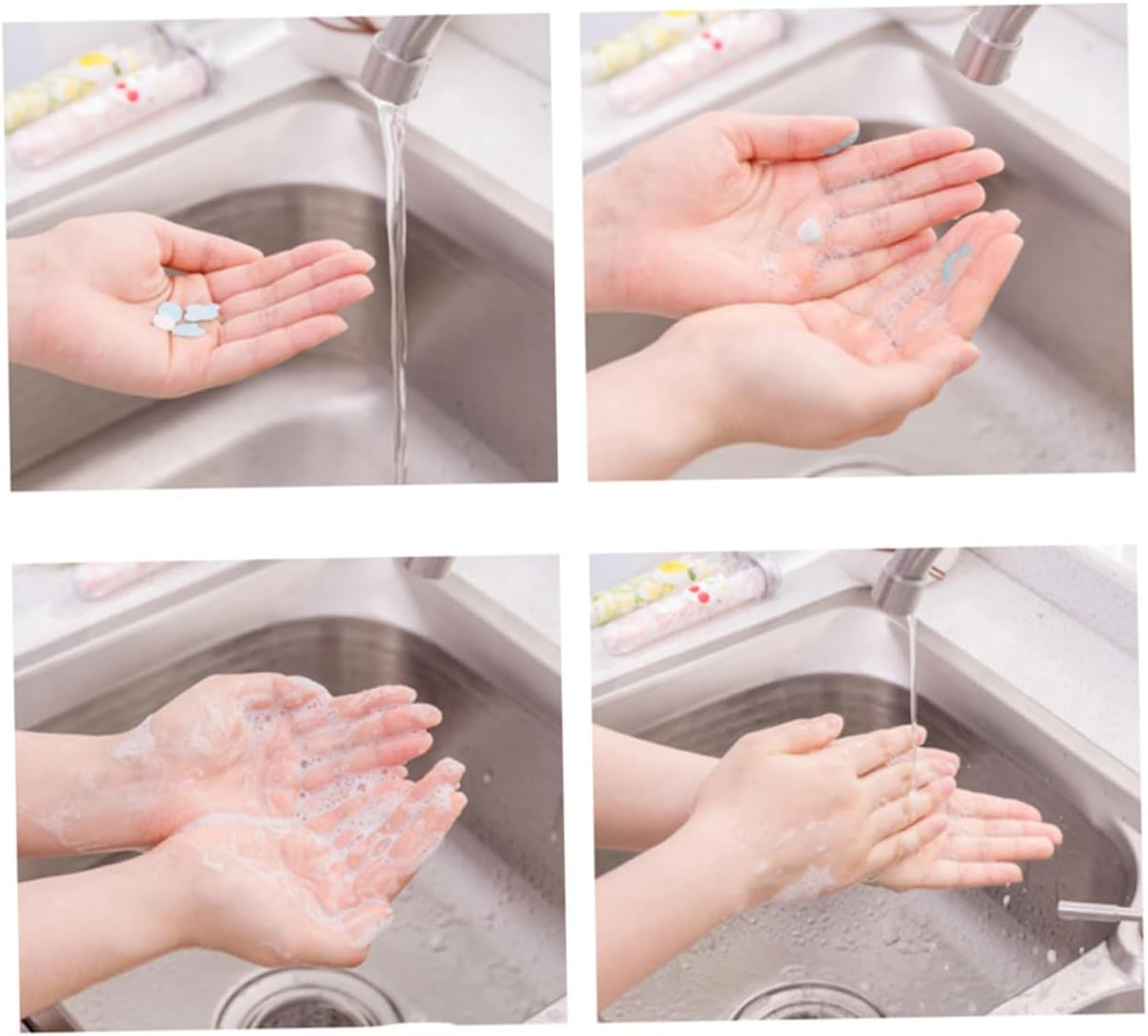 MOBUTOFU 12Pcs Portable Soap Sheets Travel Wash Soap Paper Sheets Flakes for Outdoor Camping BBQ image number 3