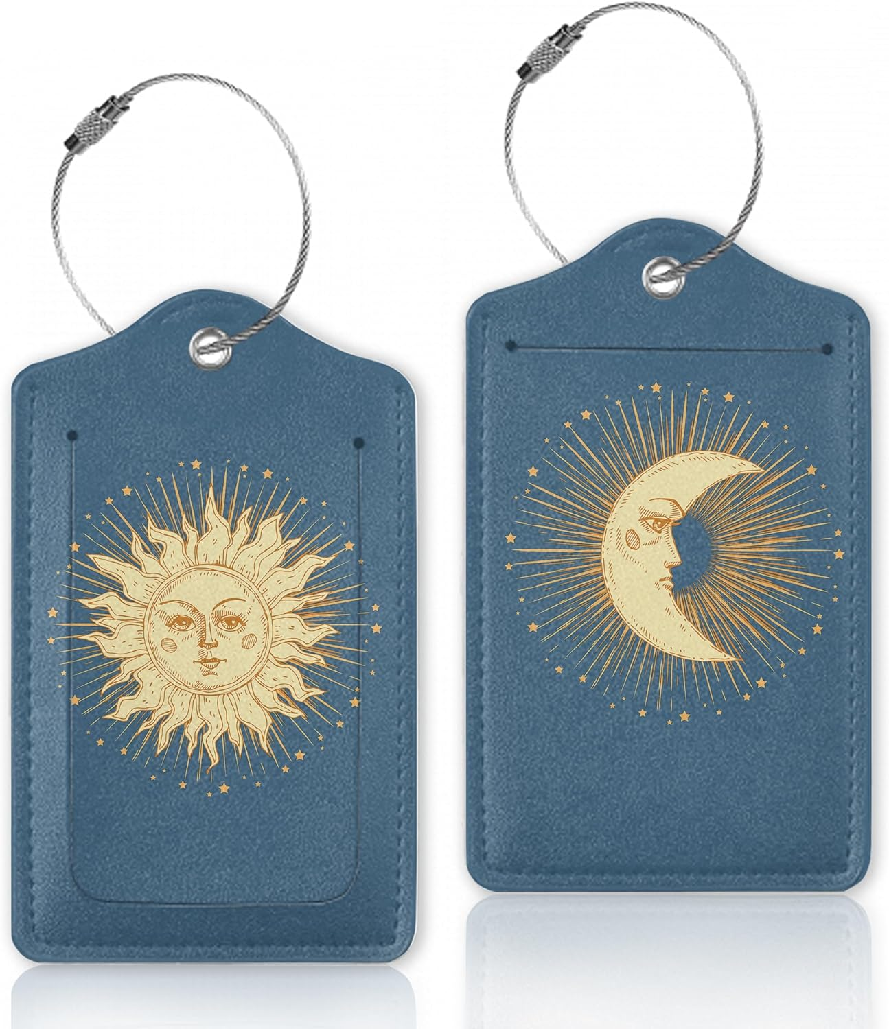 Ladybug and Strawberry Flowers Luggage Tags for Suitcase,Luggage Tag with Stainless Steel Loop Privacy Cover Id Label Travel Bag Luggage Identifiers for Women Men Travel,Set of 2