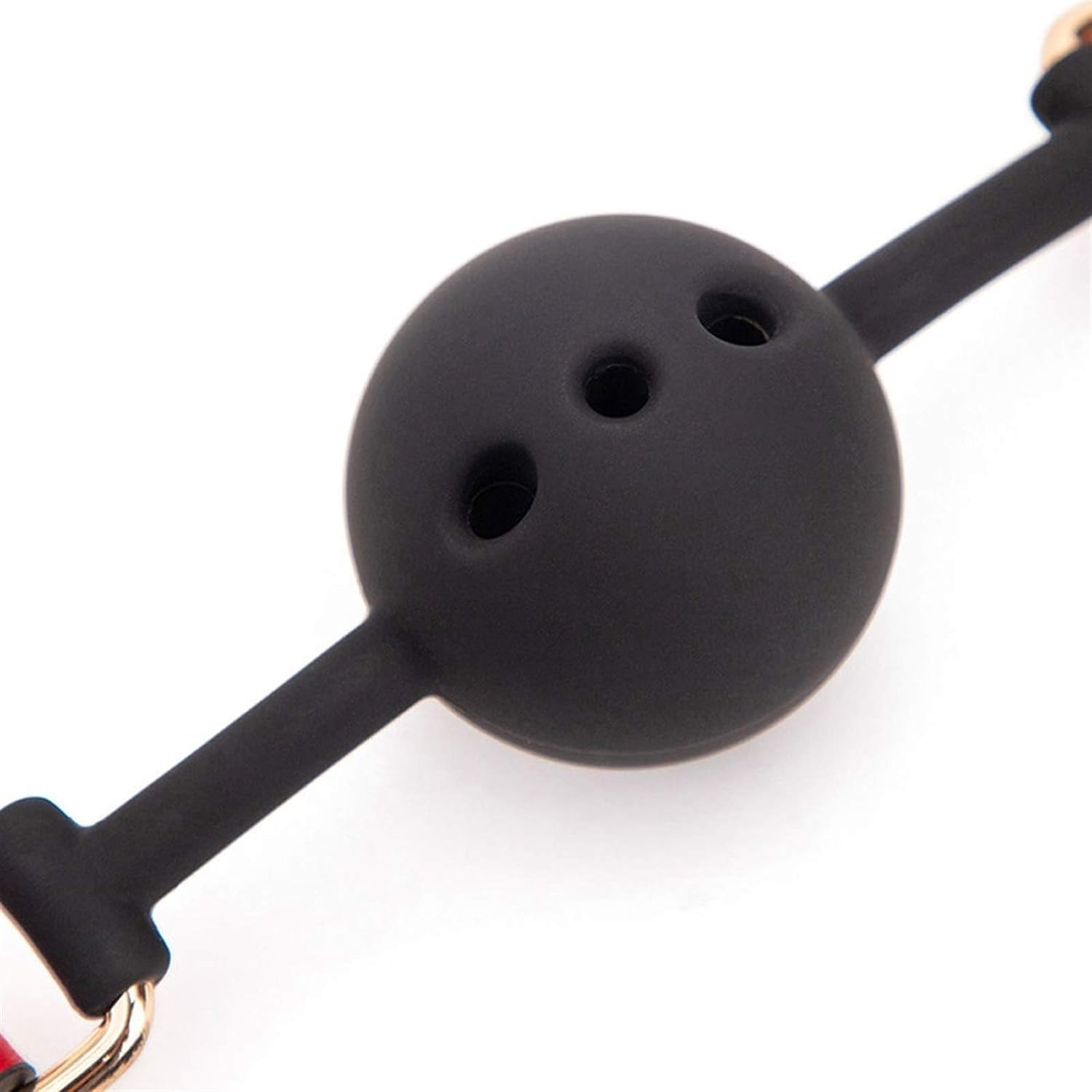 Black&Red Adjustable Size Open Breathable Mouth Ball Diameter 4.2 Cm Fashion Adjustable Women Mouth Ball for Women Men Role-Playing Game Entertainment Tools image number 2