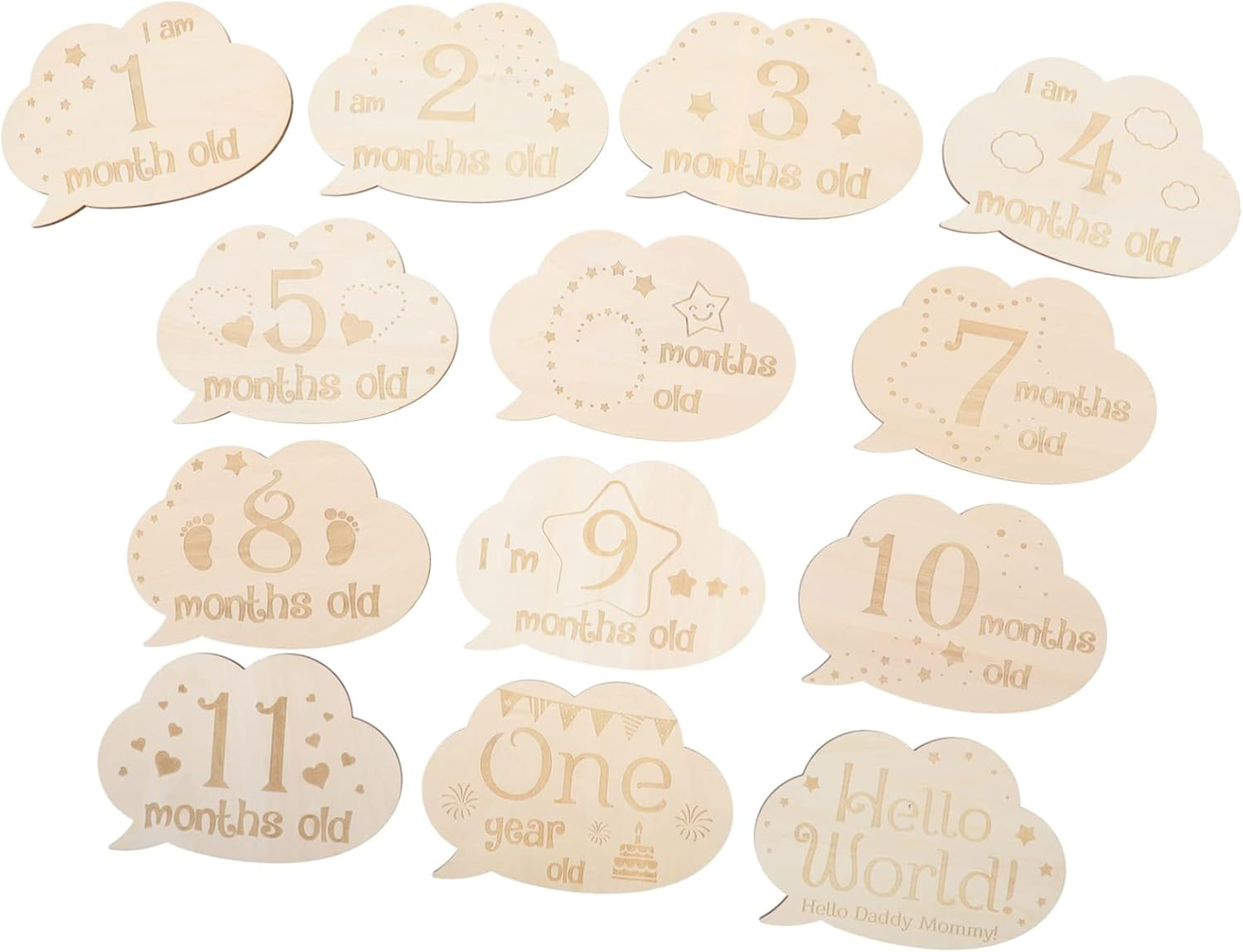 1Set Newborn Cards Growth Cards for Tracking First Year for Boys and Girls image number 6