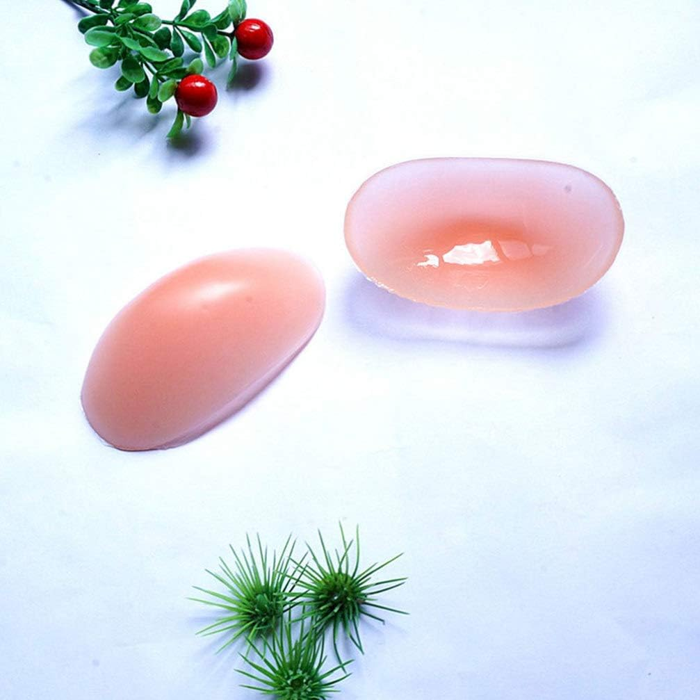 EXCEART 2 Pairs Silicone Shoulder Push-Up Pads Women Adhesive Shoulder Enhancer Reusable Anti-Slip for Girls (Silicone Skin Color) image number 2