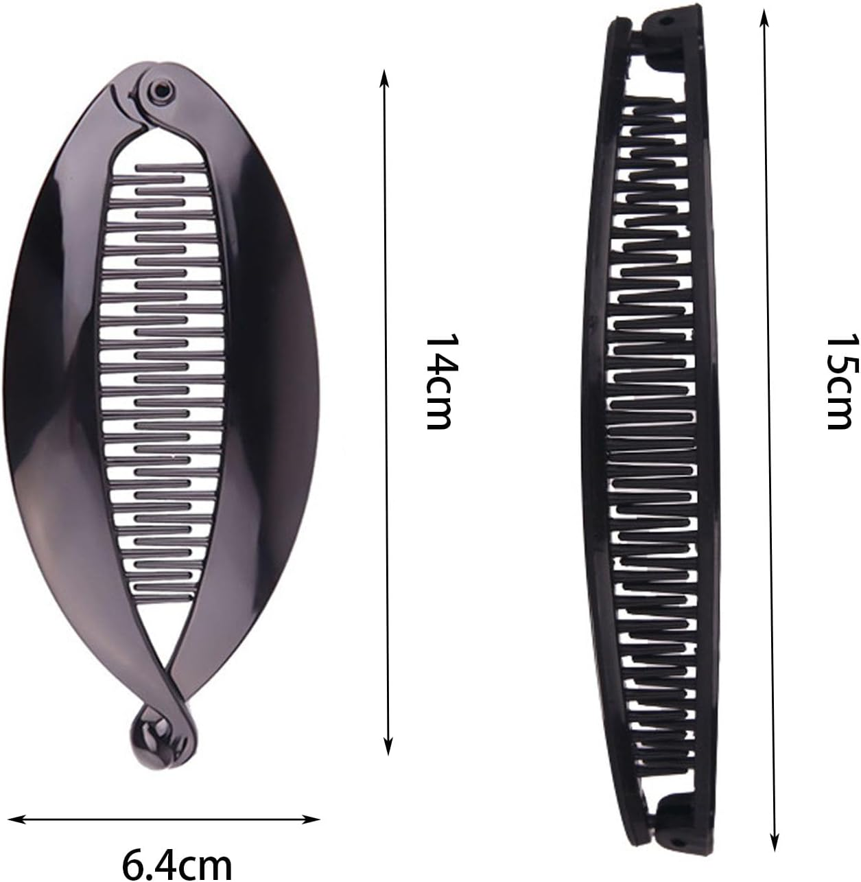 Women'S Banana Hair Clips 6PCS, Classic Fishtail Design Double Ponytail Holder Gentle Hair Clips Women'S Hair Accessories Premium Large Claw Clips image number 6