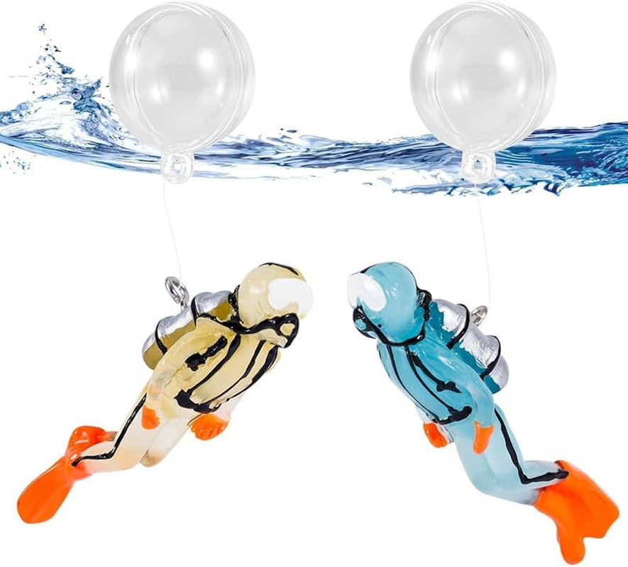 2Pcs Fish Tank Decorations,Fish Tank Floating Diver Decorations,Fish Tank Decorations Little Diver Aquarium Decoration,Lovely Mini Diver Resin Aquarium Decoration Fish Tank Floating Divers Ornaments