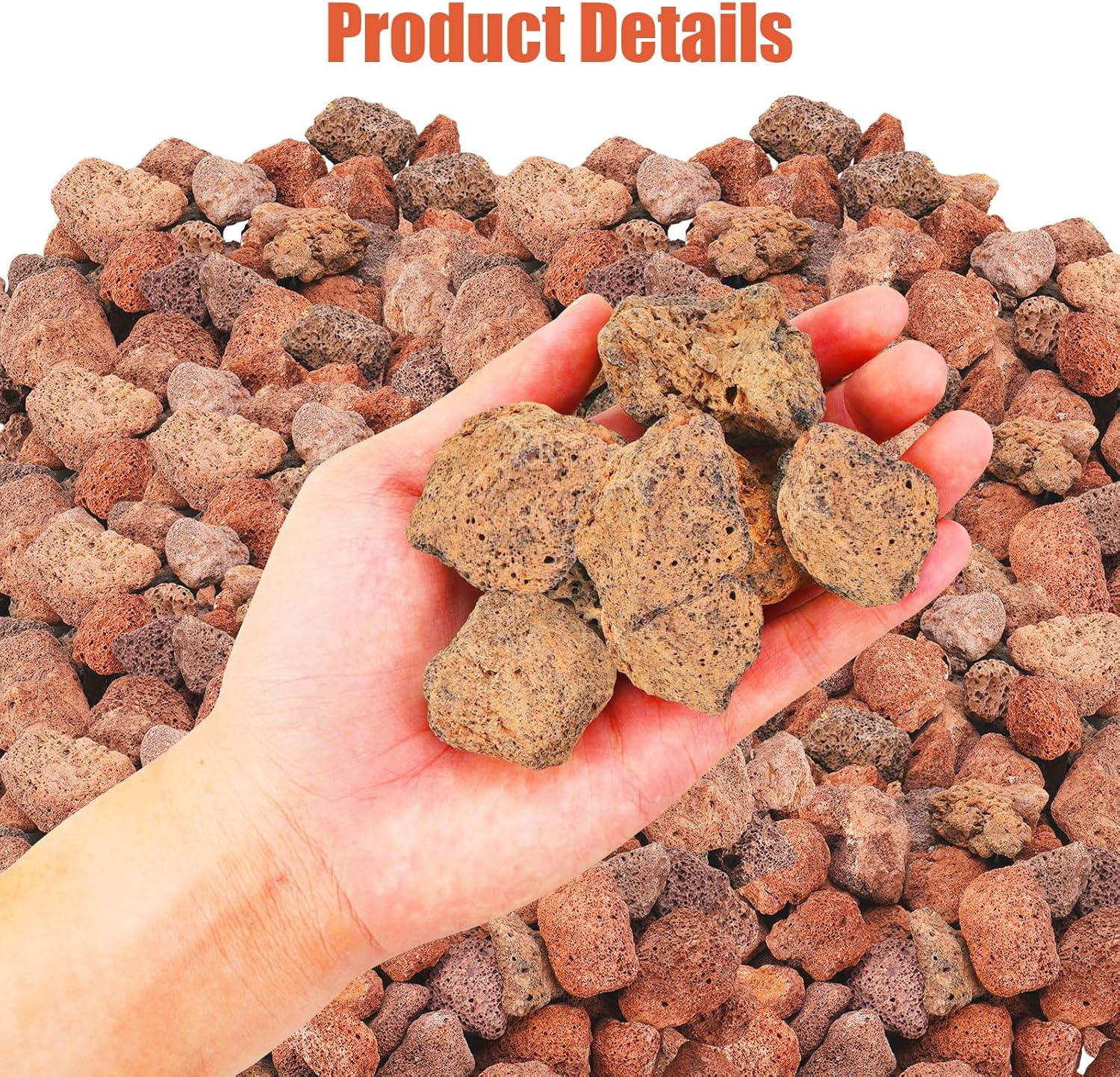 10 Pounds Red Lava Rocks for Fire Pits, Fireplaces, Perfect for Gas Log Sets, Gas Grills, Landscape Design, Suitable for Both Indoor and Outdoor Applications (1.2"-2") image number 1