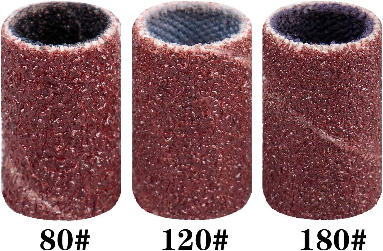 Subay Professional Nail Drill Bits Set 6PCS 3/32Inch, Sanding Bands 300PCS #80#120#180 for Acrylic, Gel Nails, Dip Powder Nails and Manicure Pedicure image number 1