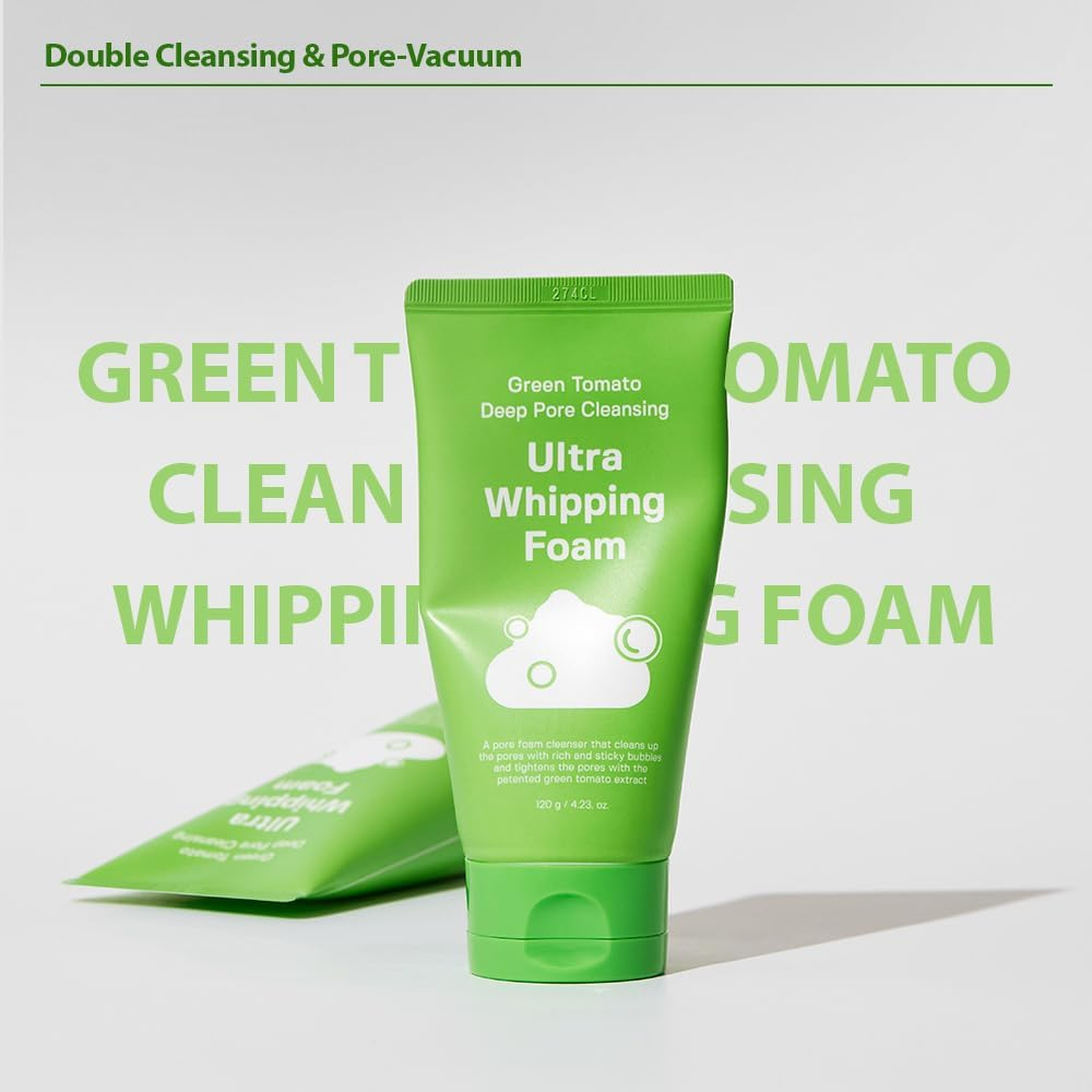 SUNGBOON EDITOR Green Tomato Deep Pore Cleansing Whipping Foam 120G | Korean Foaming Face Wash for Oily Skin | Blackhead Remover & Pore Minimizer image number 4