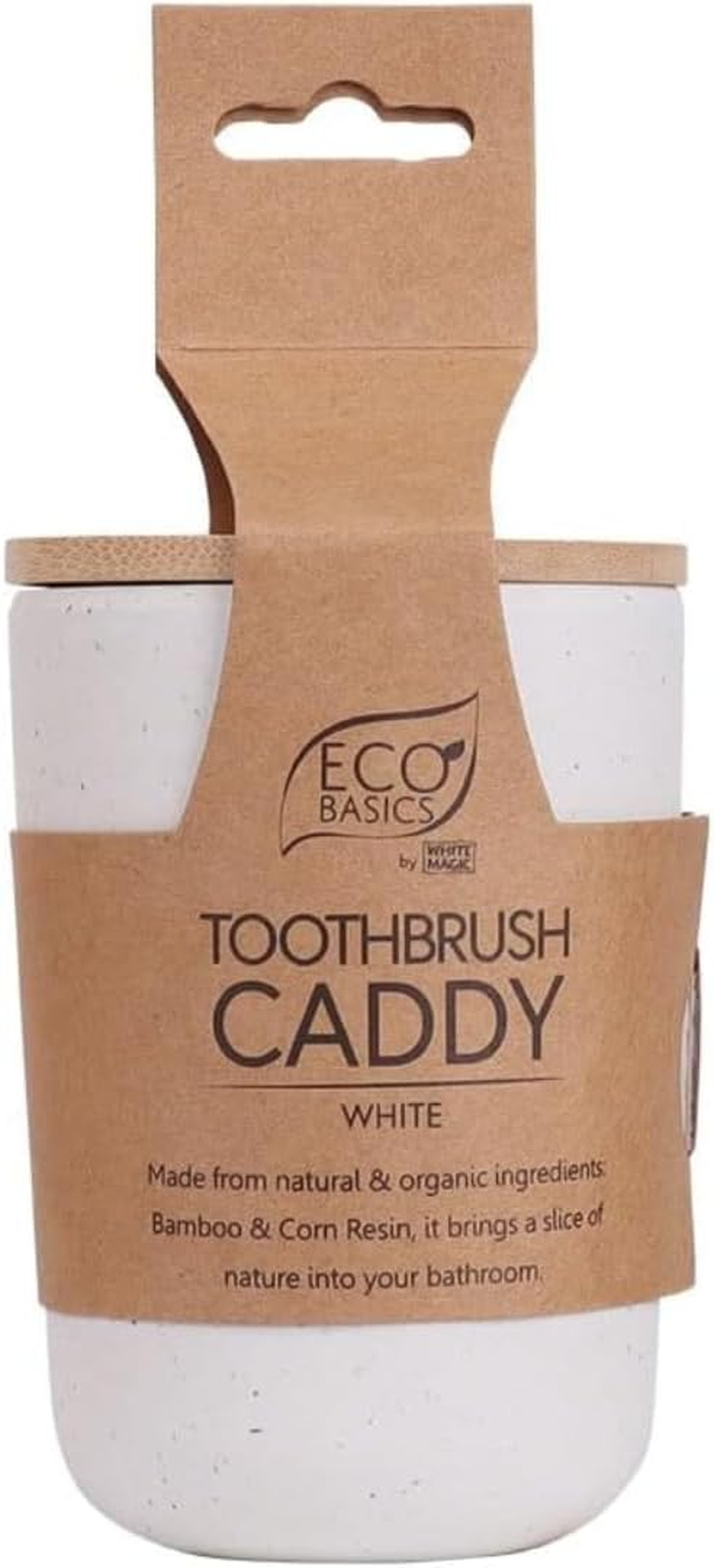 Eco Basics Toothbrush Organiser Caddy, White &ndash; Bamboo & Corn Resin, Eco-Friendly, Holds Multiple Toothbrushes, Durable & Easy to Clean, Stylish Design, Perfect for Bathroom, 11.5 X 6 Cm image number 4
