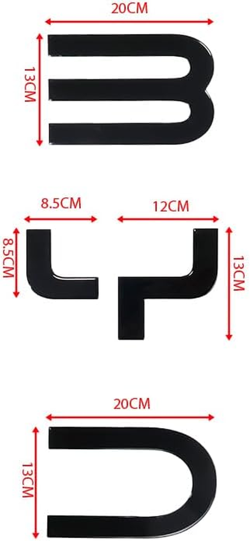 Personalized for BYD Shark 6 Emblem Sticker Cover, Fit for Logo BYD Shark 6 Decals Accessories,Precision ABS Material Anti-Scratch(Matt Black-Rear Logo Cover) image number 1