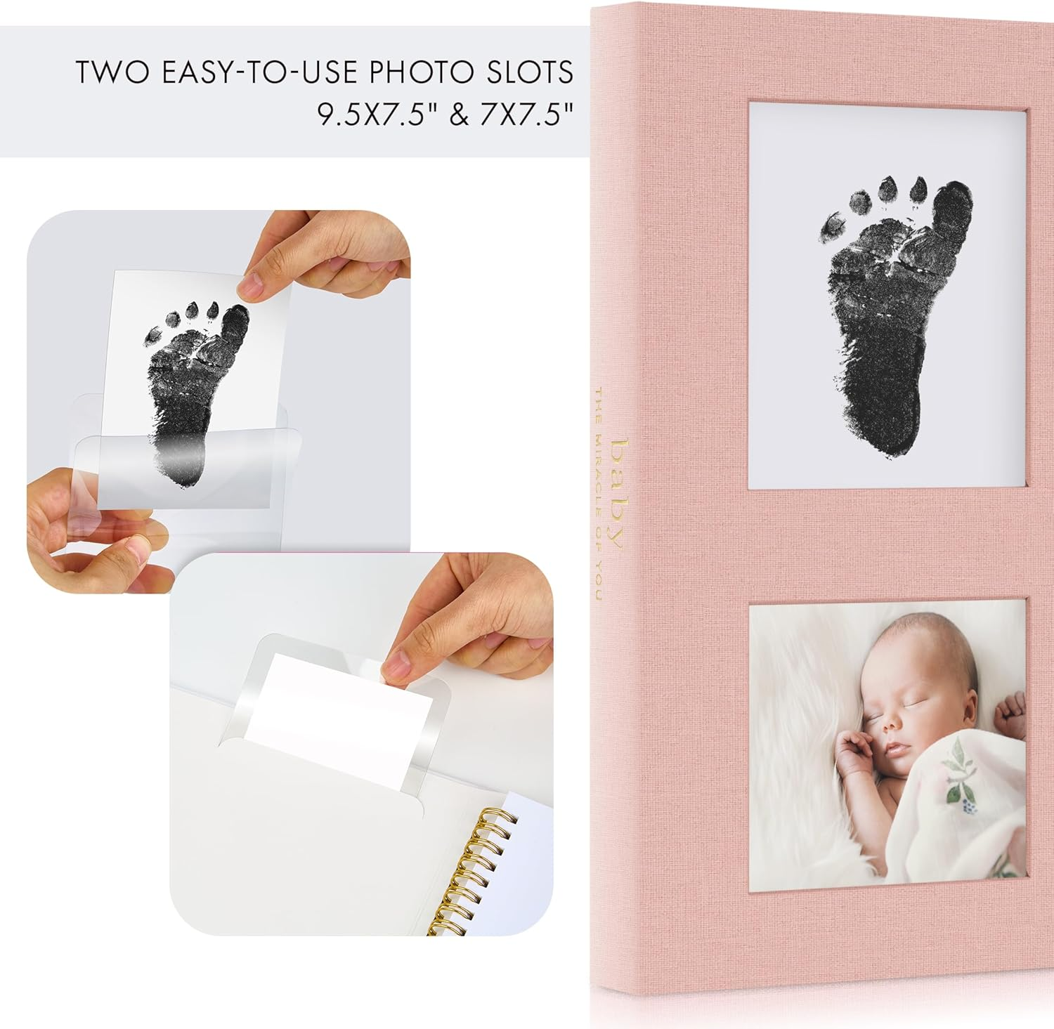 Keepsake Baby Memory Book for Boys and Girls &ndash; Timeless First 5 Year Baby Book with Photoslots &ndash; Cute Journal Scrapbook or Photo Album - Record a Milestone for Every Event from Birth to Age 5 - Pink image number 2