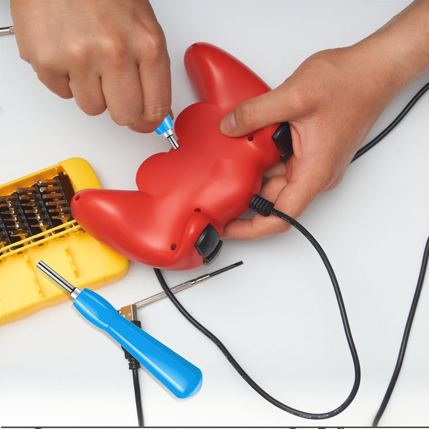 Gamebit Screwdriver 4.5 Mm and 3.8 Mm, Double-Ended Gamebit Screwdriver Set, Safety Screwdriver for Repair SNES, NES, N64, Gameboy, Magnetic Screwdriver (Blue)