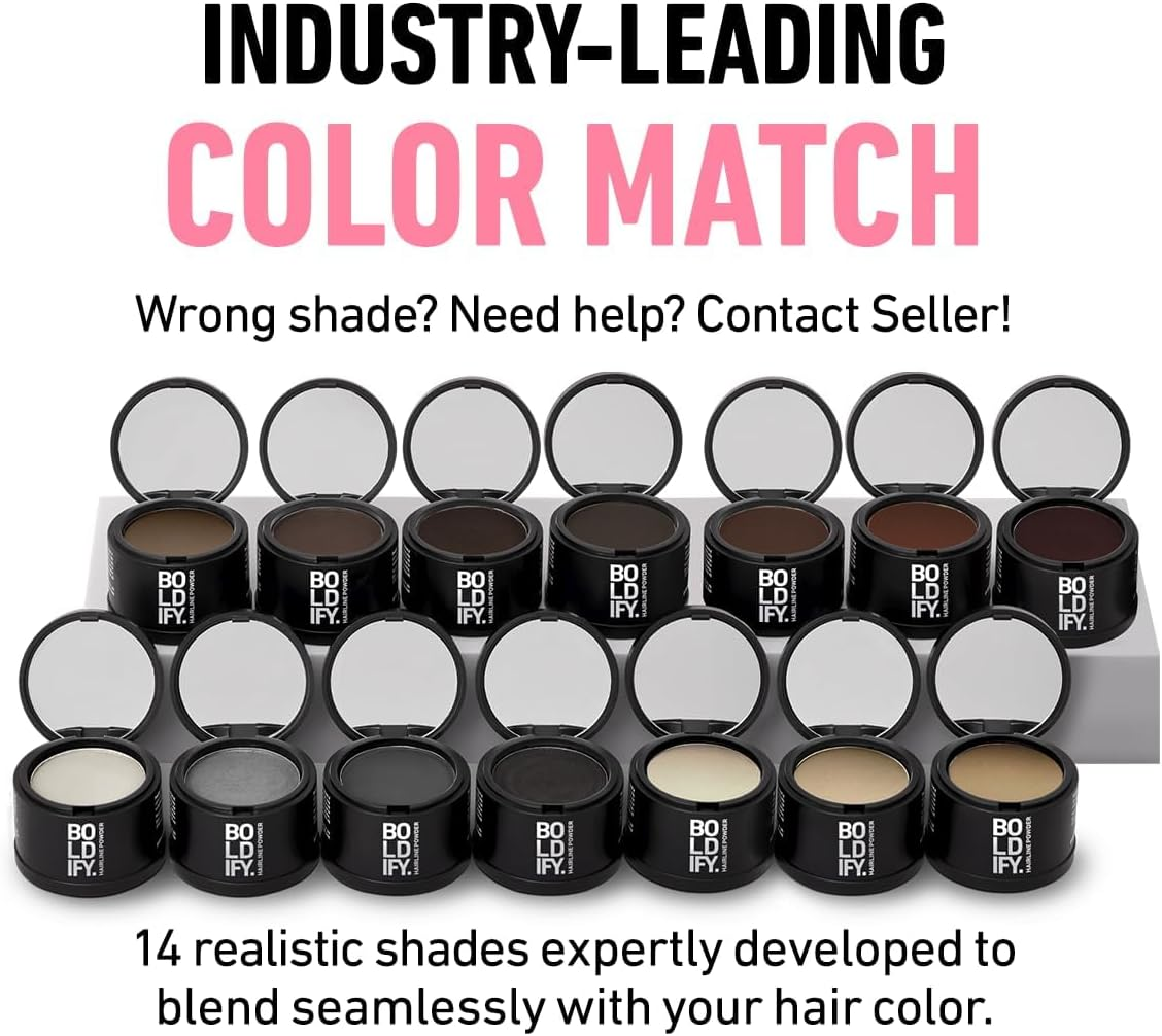 BOLDIFY Hairline Powder - Root Touch up Hair Color for Gray Coverage - Bald Spot Concealing Hair Powder for Women and Men - 24-Hour Stain-Proof (Black) image number 5