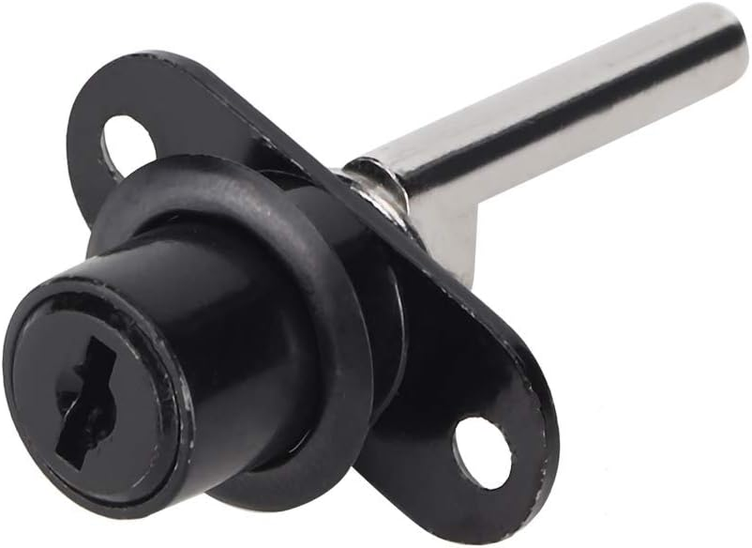 Furniture Drawer Wardrobe File Cabinet Lock Set Office Security (16Mm Black Single Lock Head) image number 6