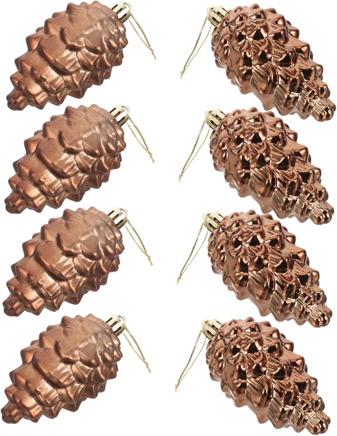 Plastic Christmas Tree Pine Cones Ornaments 8 Pack Warm Cozy Easy to Hang Festive Decor for Your Home image number 4