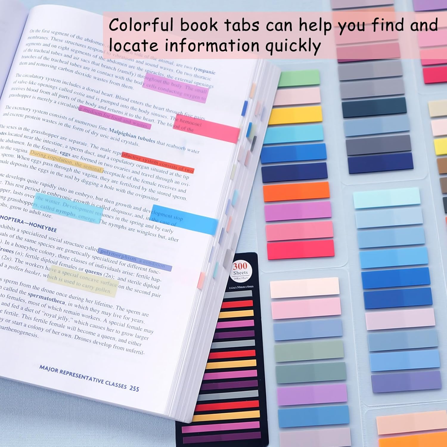 WSCHU 3400Pcs Sticky Tabs Book Tabs, Morandi Translucent Book Markers Sticky Note Tabs,Multi-Colored Writable & Repositionable Book Annotation Tabs, Page Markers, Annotation Supplies - 1120Pcs Colored Sticky Tabs image number 4